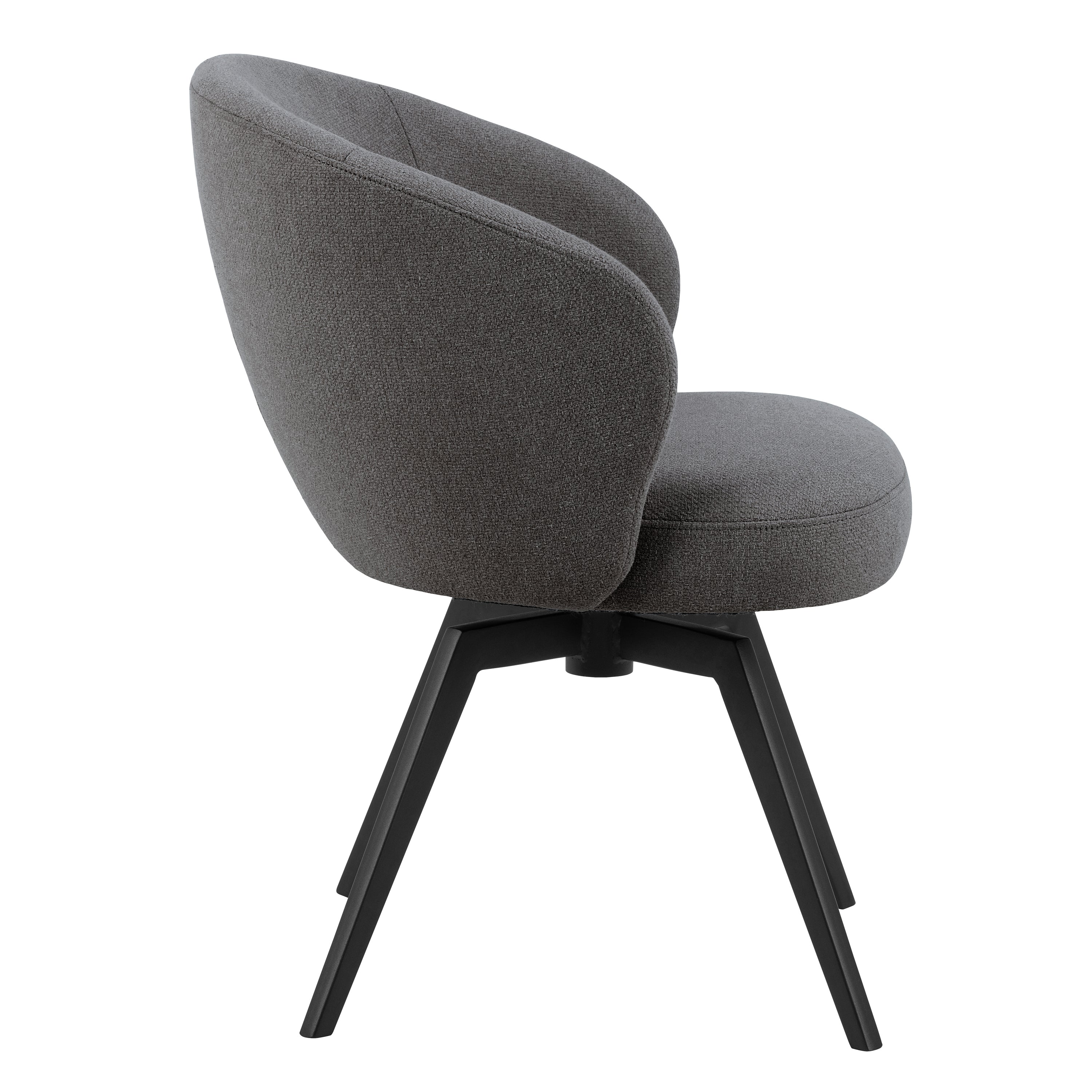 Darlene Dining Chair with Armrest and Swivel Function in Grey – FTG, view 3