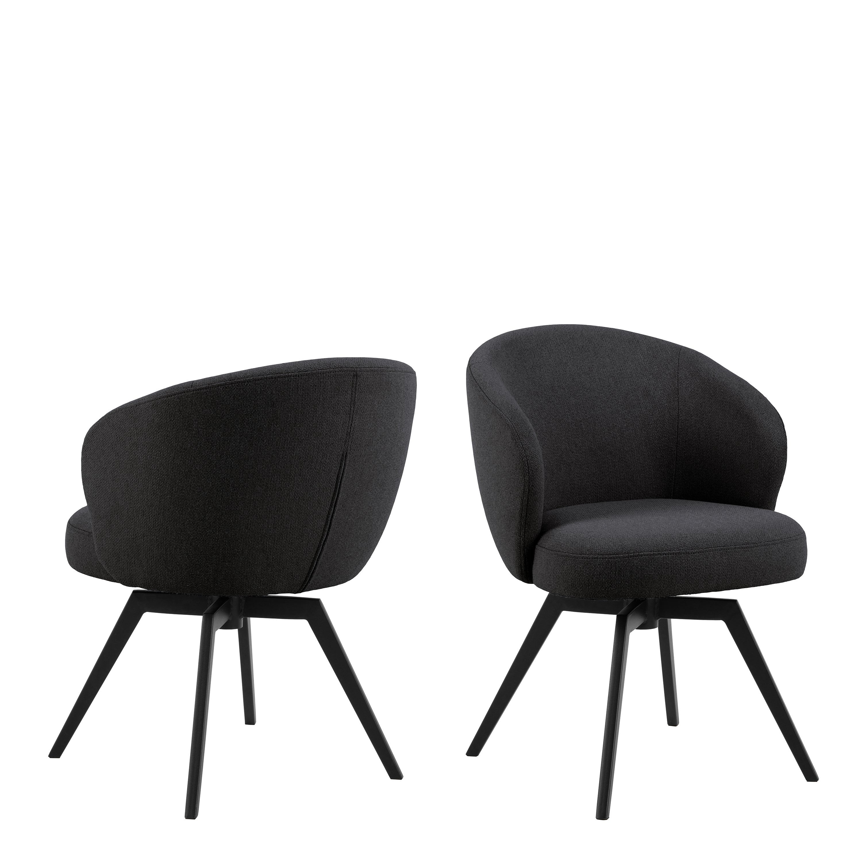 Darlene Dining Chair with Armrest and Swivel Function in Black – FTG