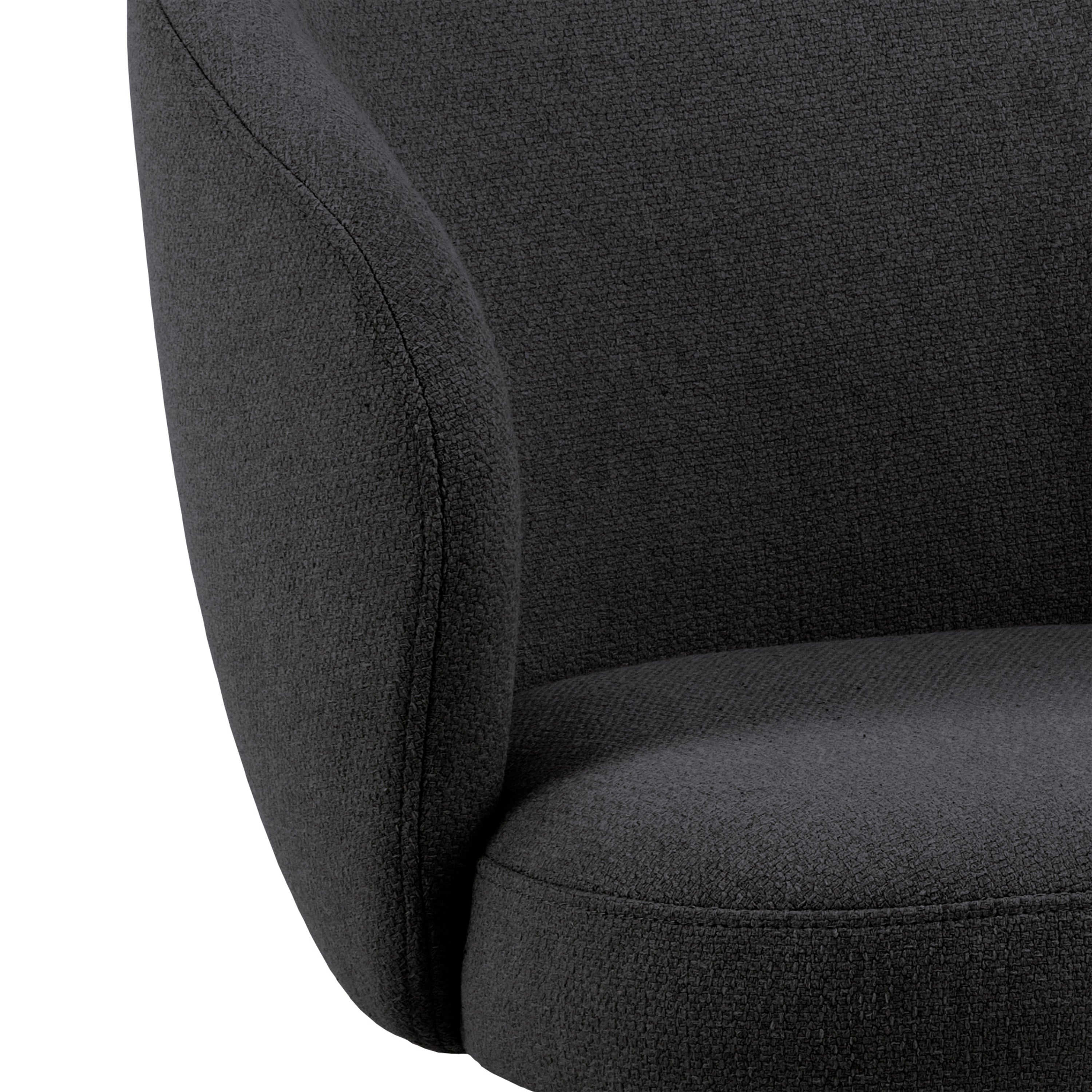 Darlene Dining Chair with Armrest and Swivel Function in Black – FTG, view 7