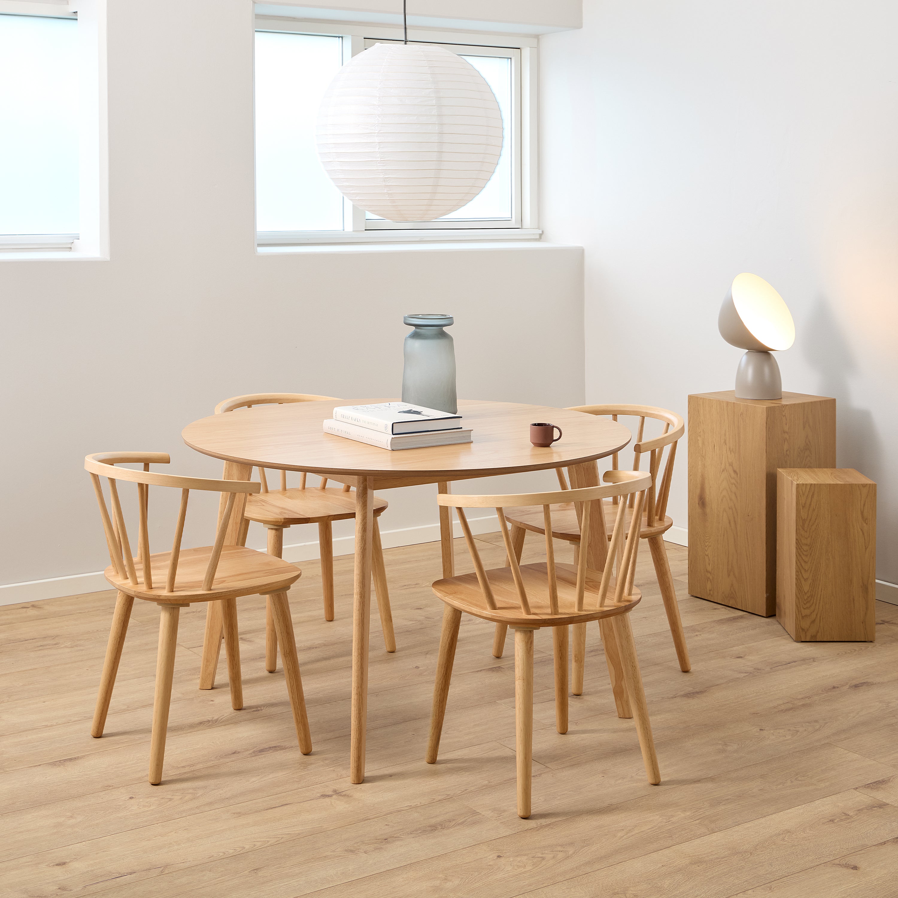 Roxby Round Dining Table in Matt Oak 120x76cm – FTG, view 3