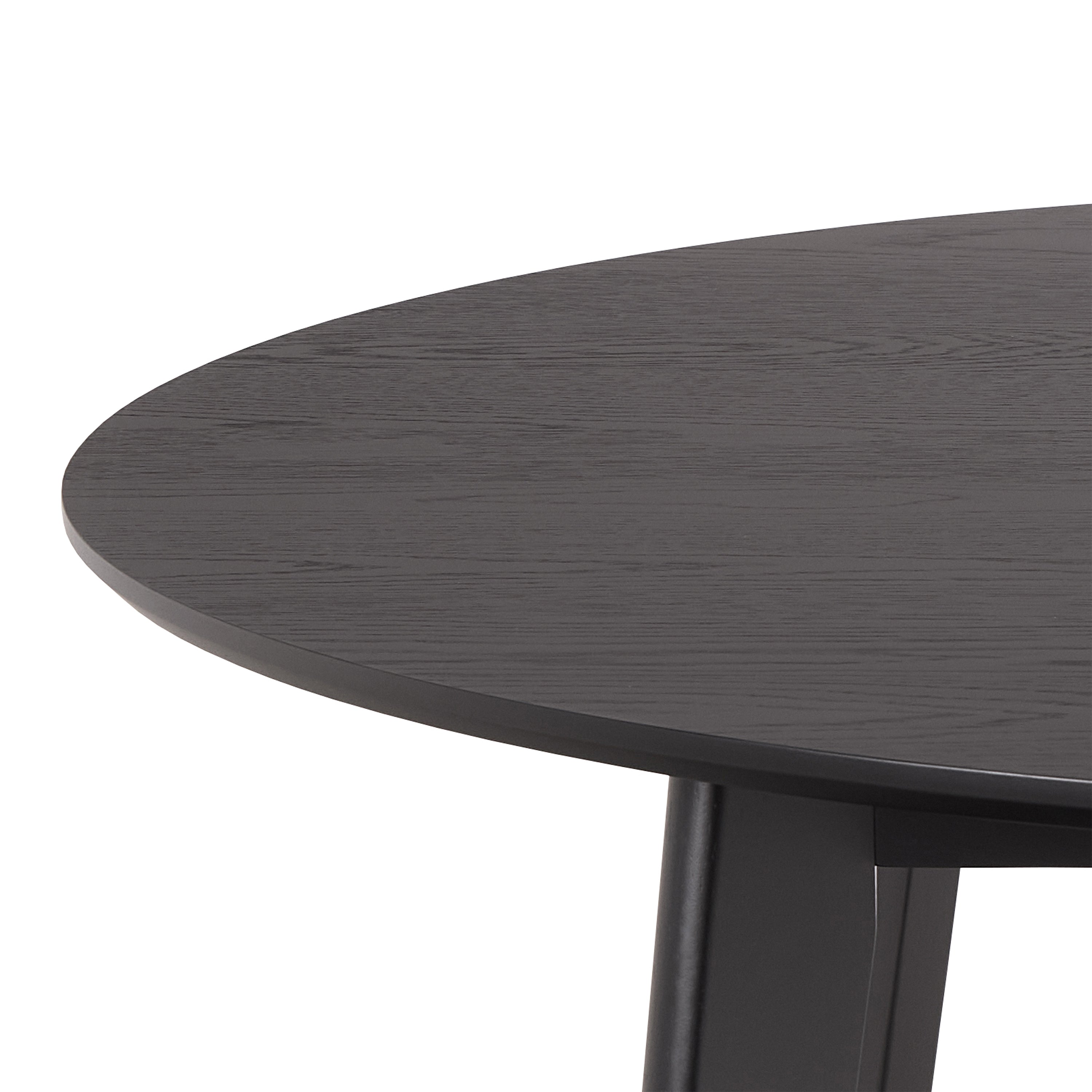 Roxby Round Dining Table in Matt Black 120x76cm – FTG, view 3