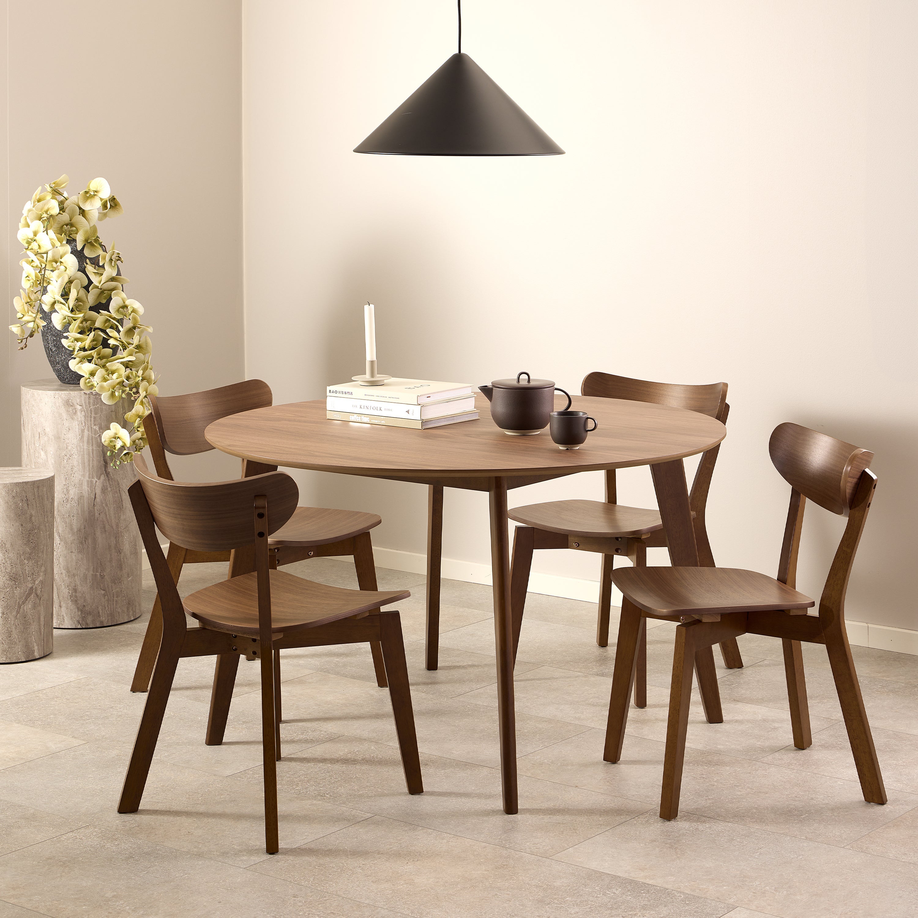 Roxby Round Dining Table in Walnut 120x76cm – FTG, view 3