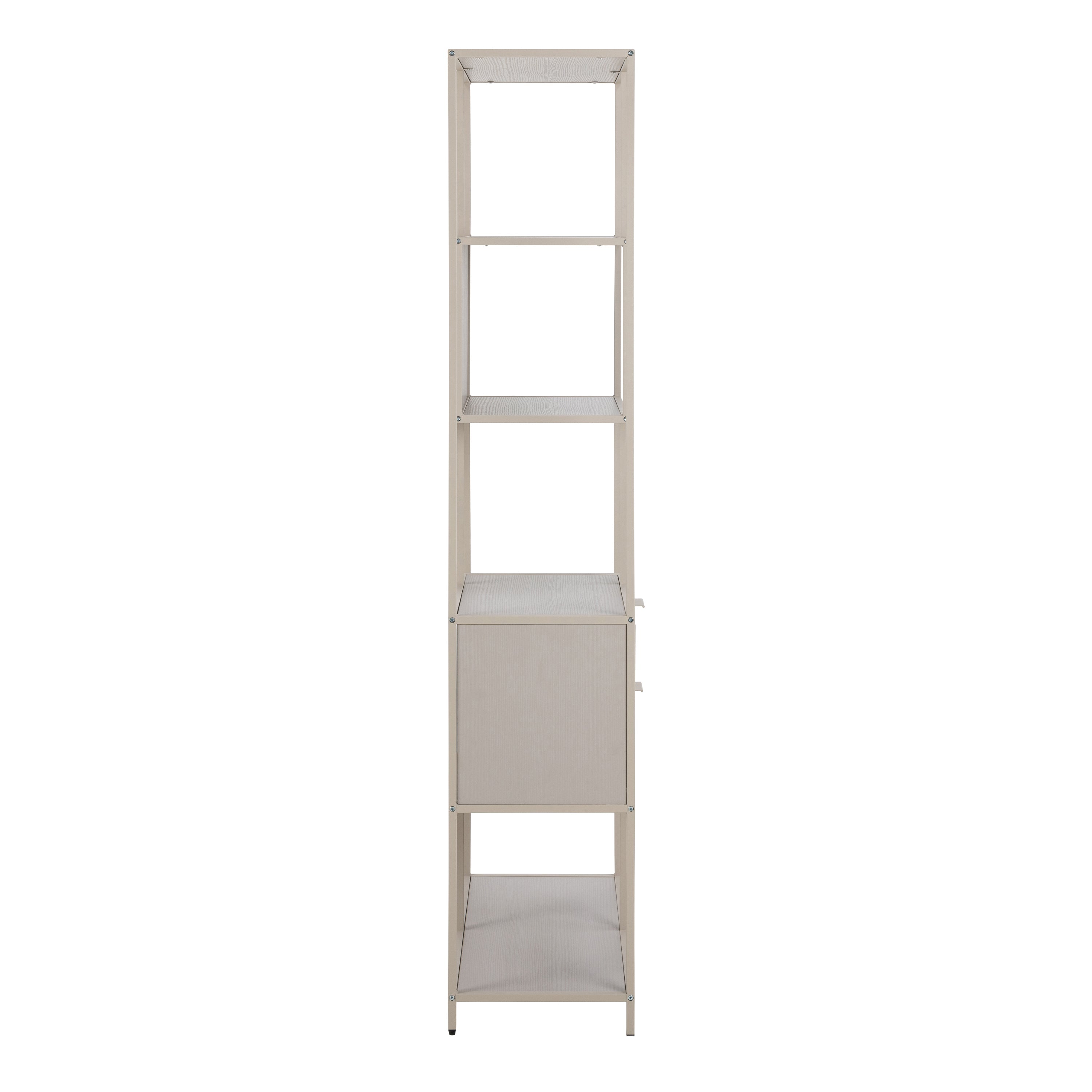 Seaford Tall Grey Metal 2 Drawer Bookcase with 4 Shelves – FTG, view 3