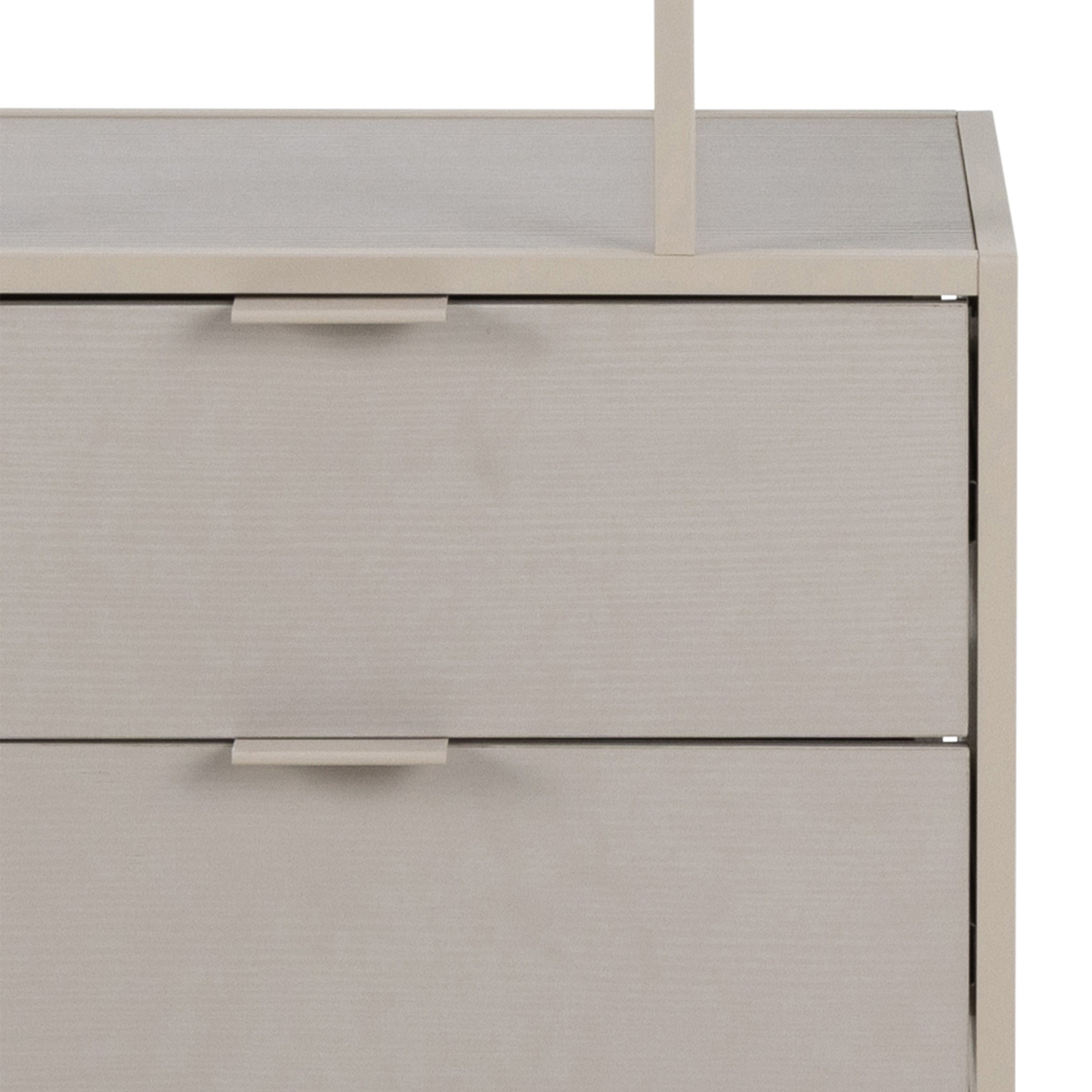 Seaford Tall Grey Metal 2 Drawer Bookcase with 4 Shelves – FTG, view 7