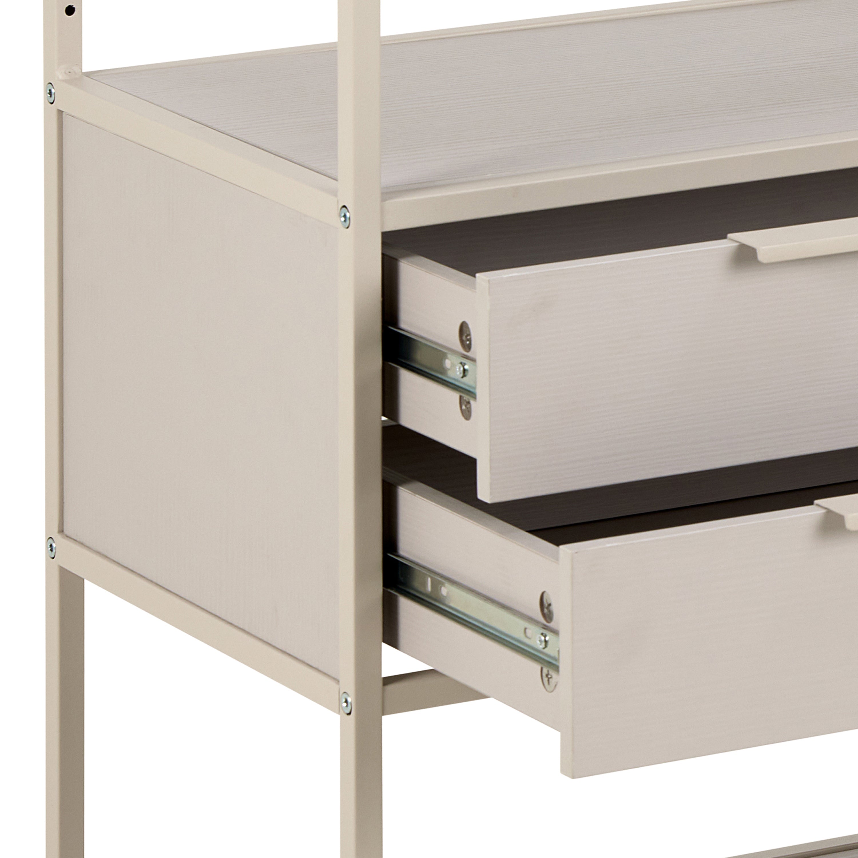 Seaford Grey Storage Unit with 2 Drawers and 3 Shelves – FTG, view 8