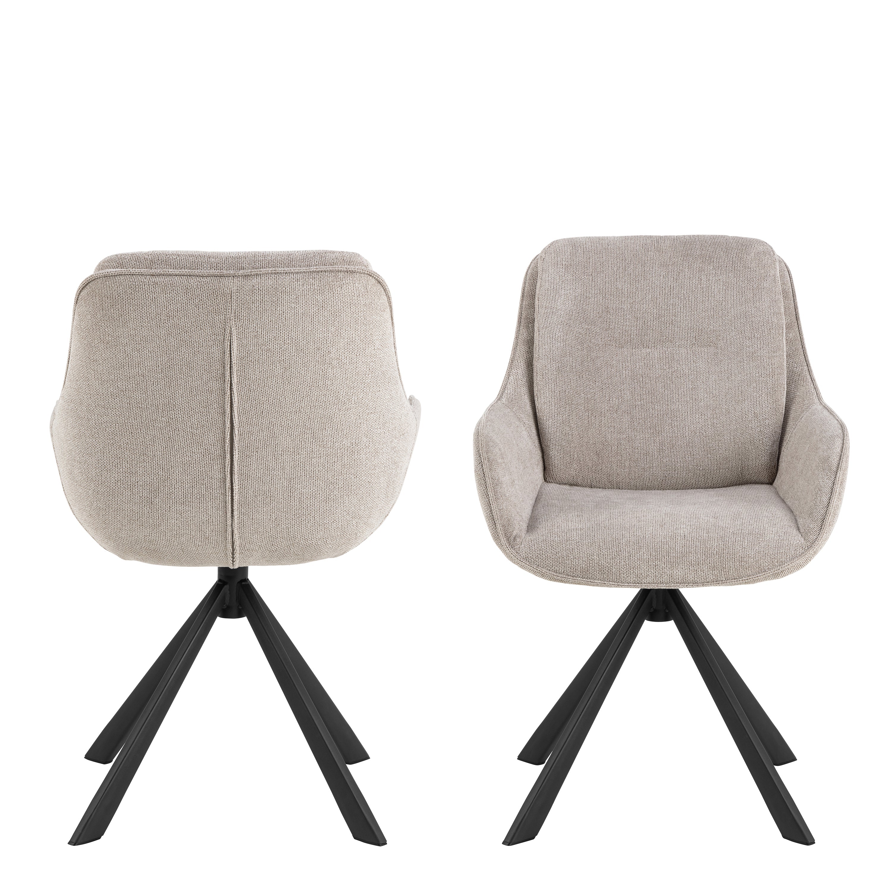 Carrie Swivel Dining Chair in Sand Set of 2 – FTG, view 2