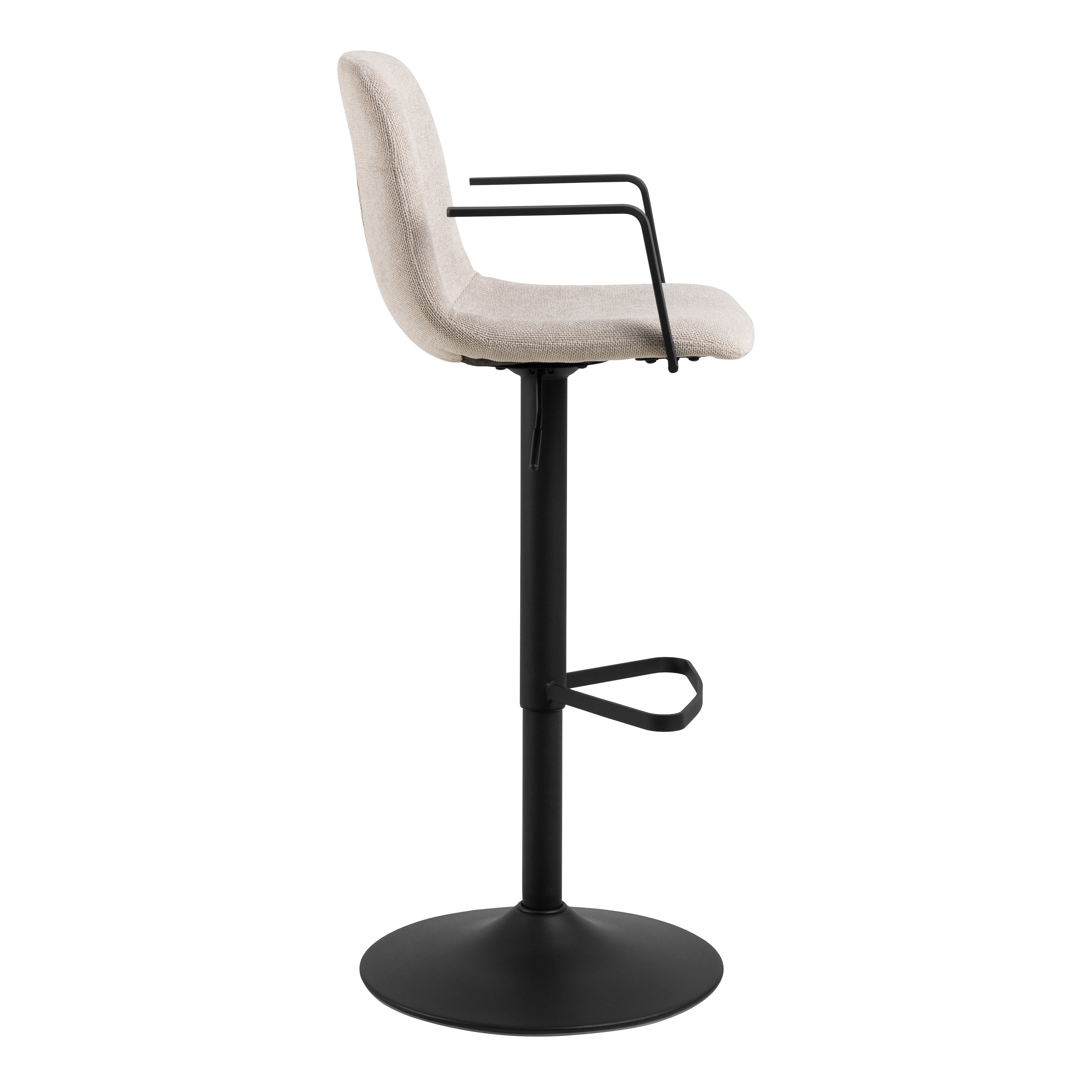 Pablo Swivel Beige Bar Stool With Adjustable Height Function Set of 2 – FTG, view 3