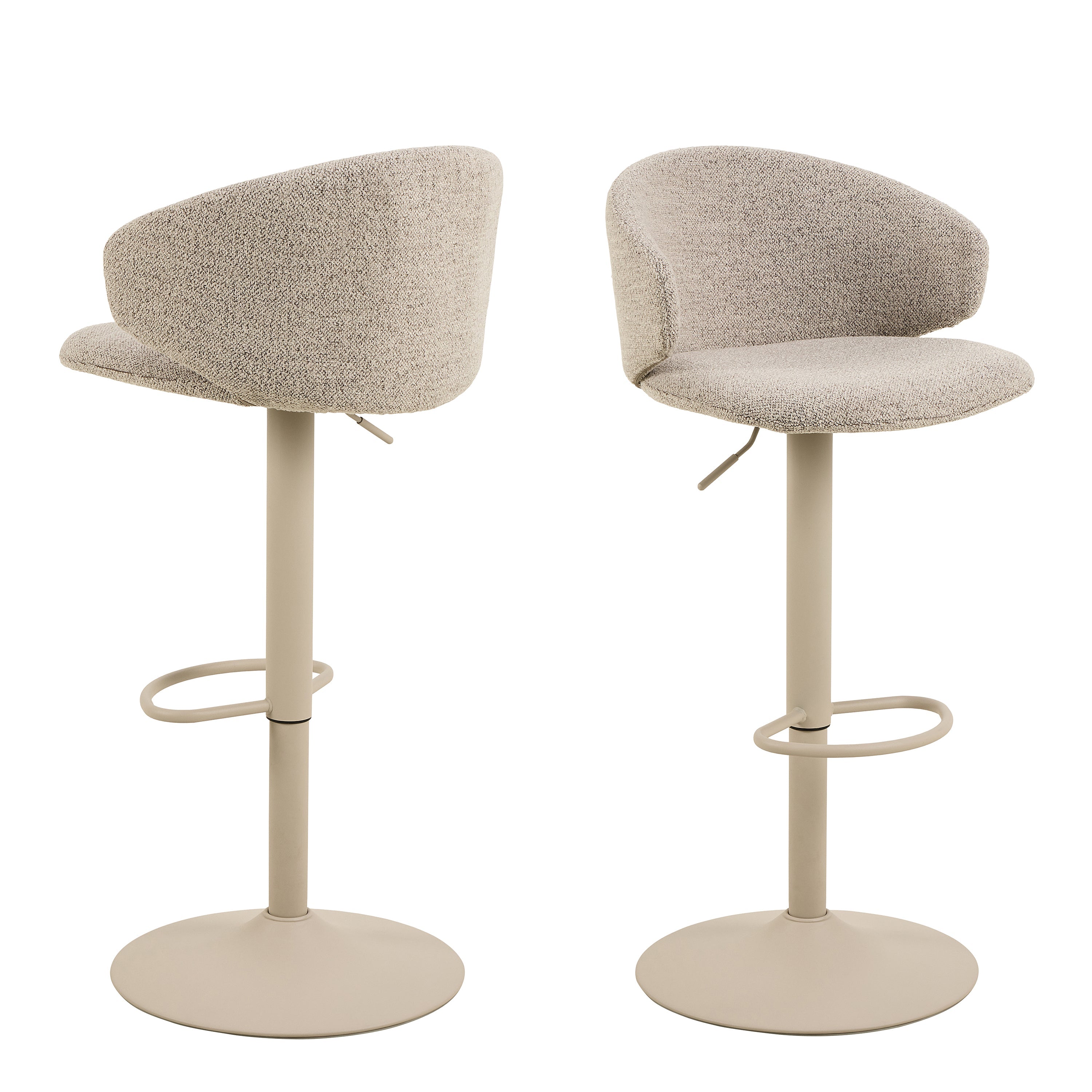 Ella Swivel Beige Bar Stool Set of 2 – FTG