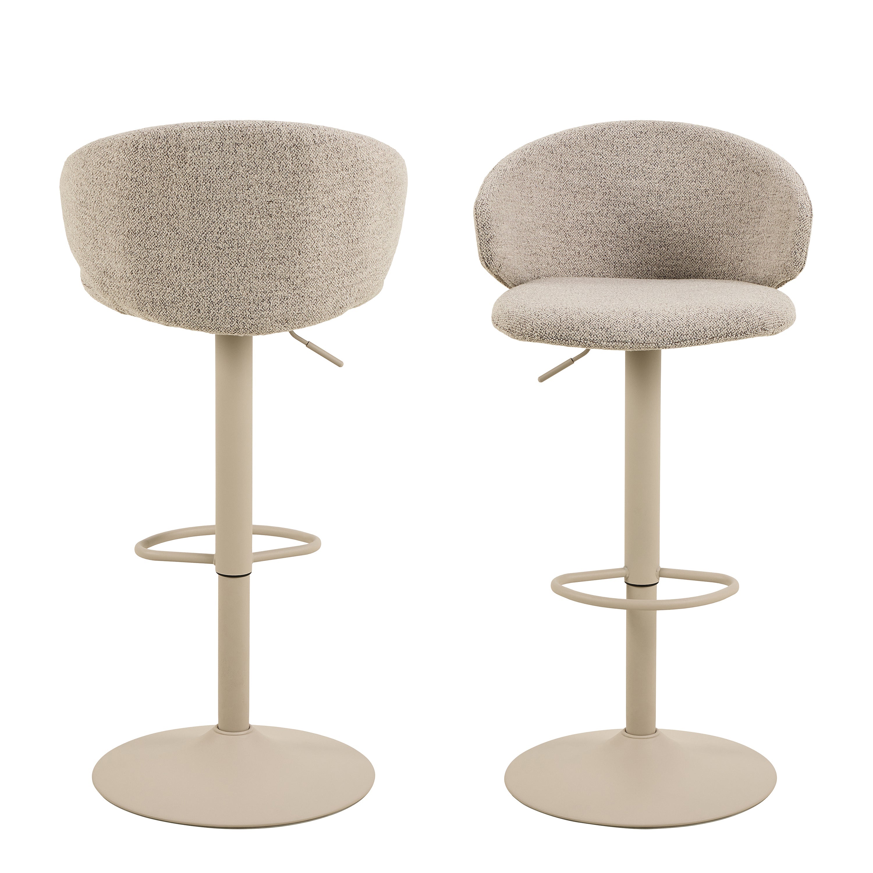 Ella Swivel Beige Bar Stool Set of 2 – FTG, view 2