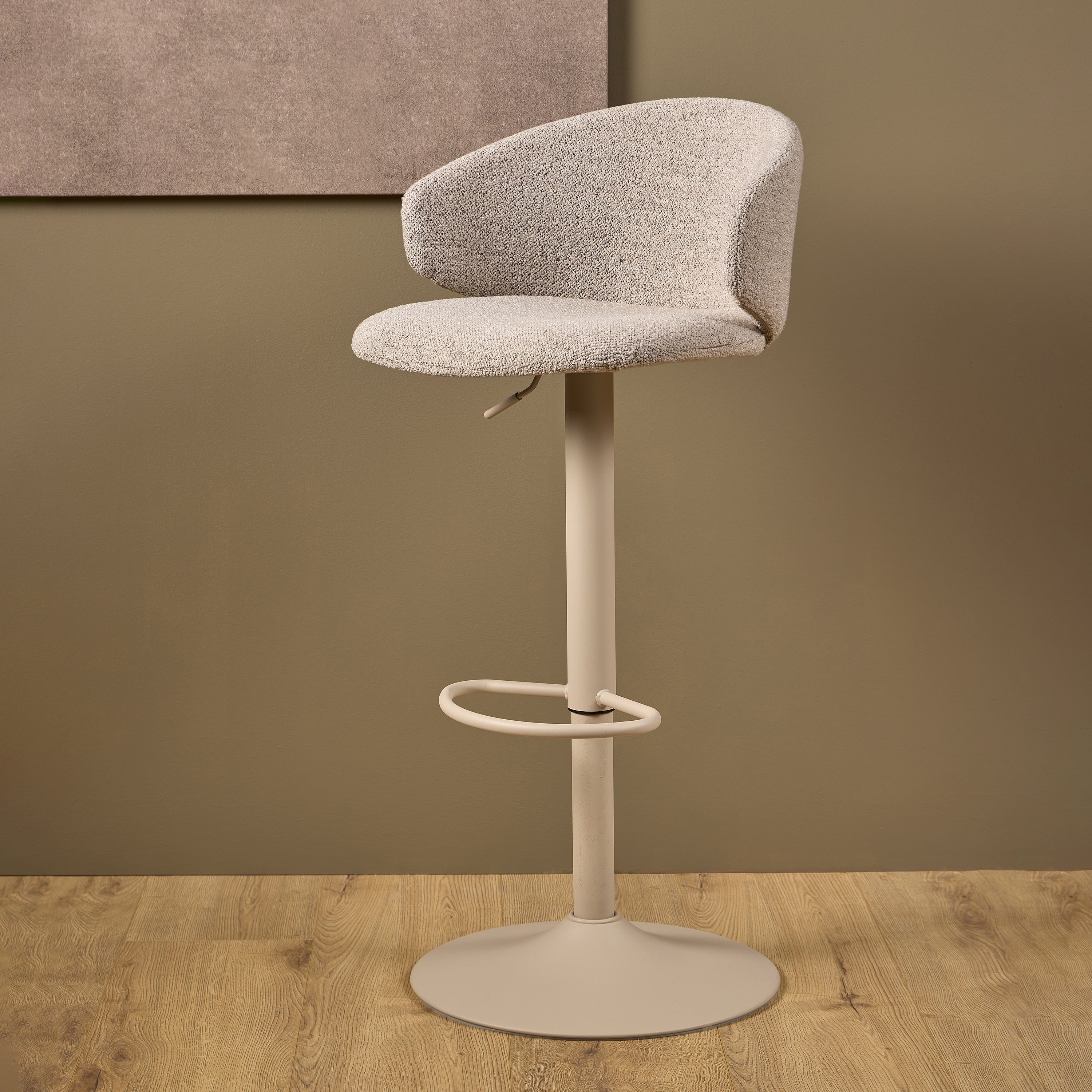 Ella Swivel Beige Bar Stool Set of 2 – FTG, view 4