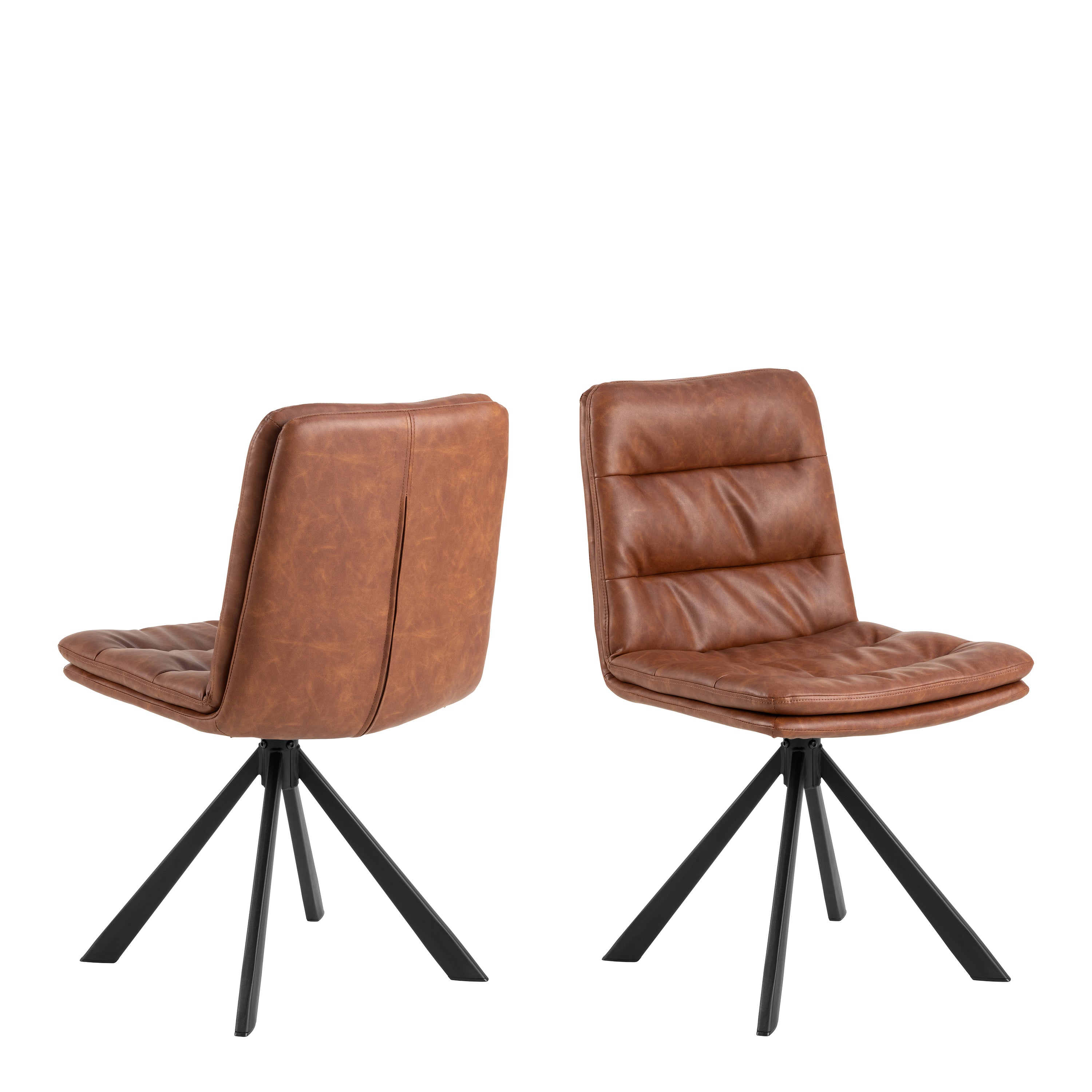 Dean Brandy PU Swivel Dining Chair Set of 2 – FTG