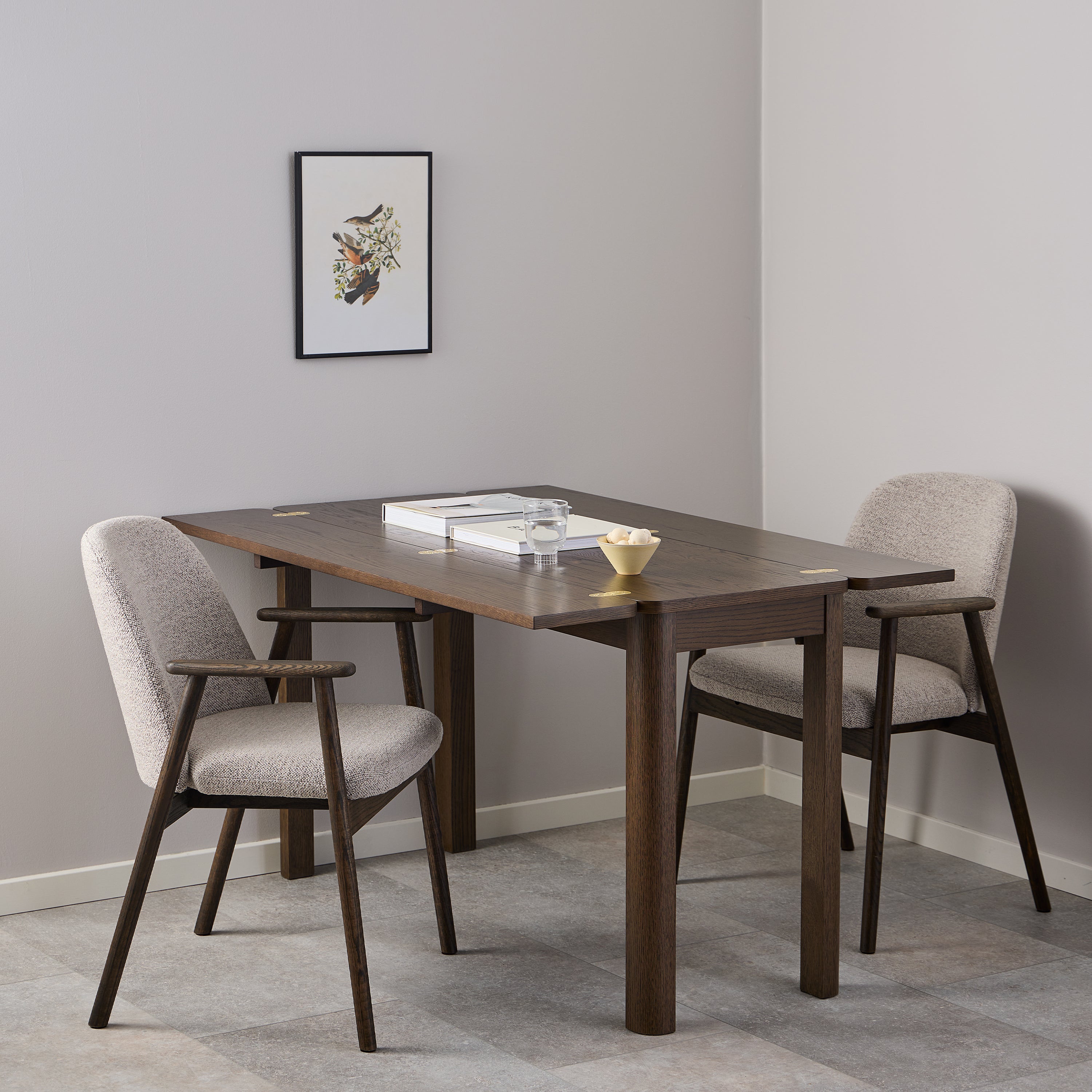 Leo Dining Chairs With Armrest in Monza Fabric Beige Set of 2 – FTG, view 4