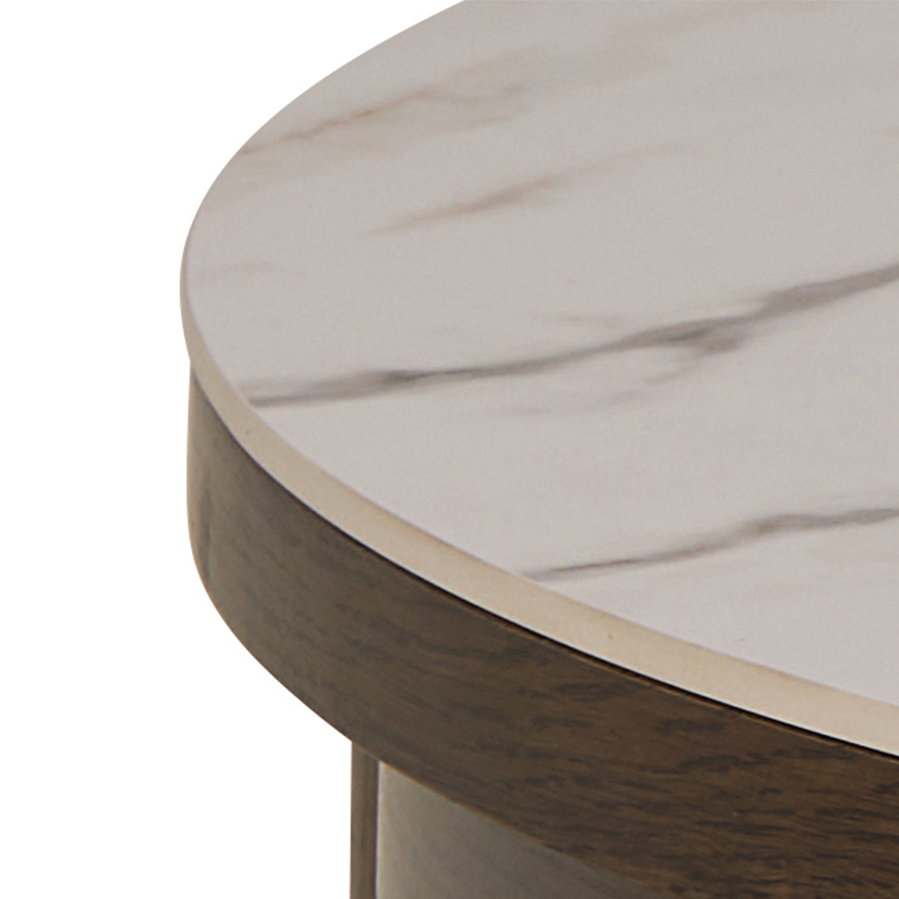Southampton Round Coffee Table in Cream Ceramic 90x45cm – FTG, view 4