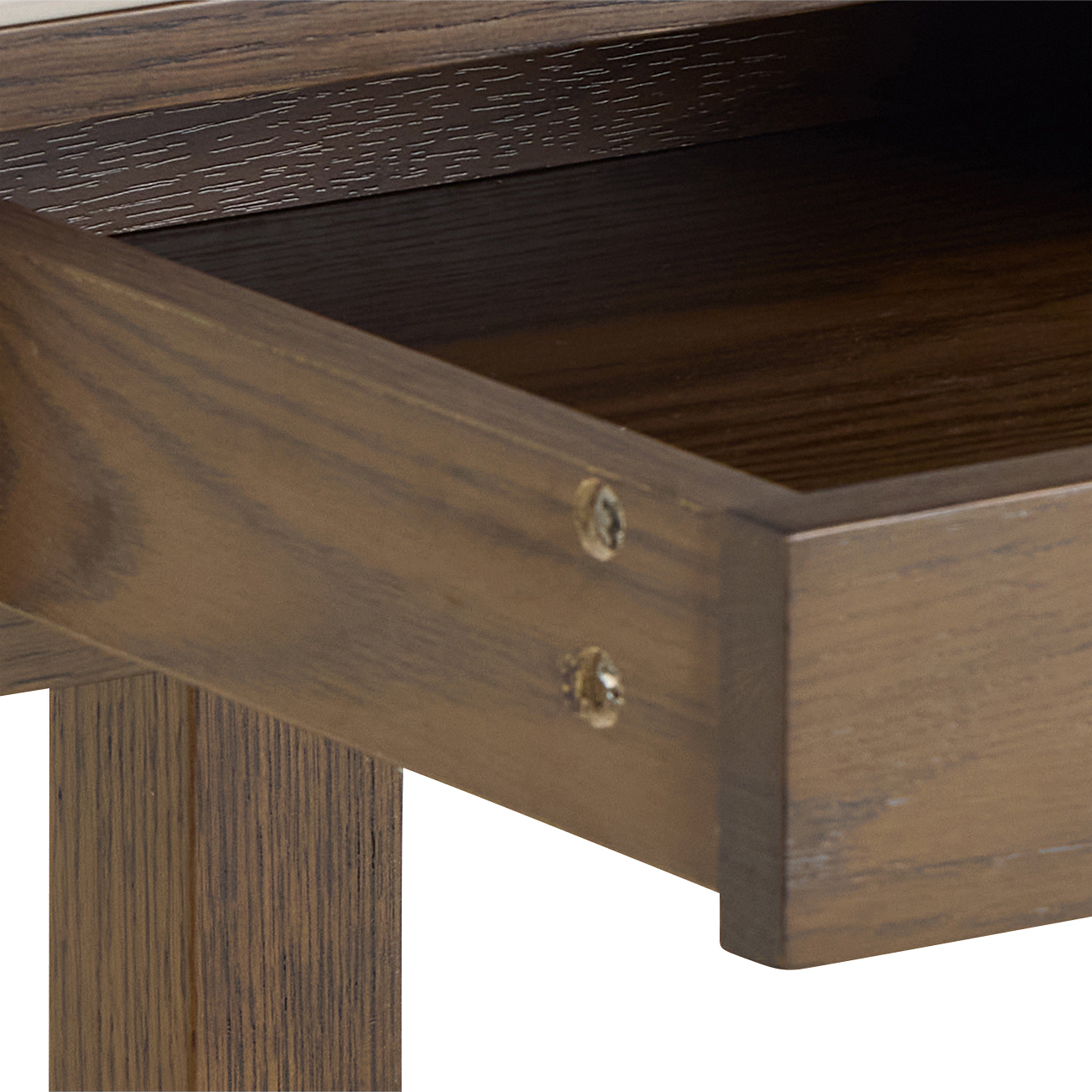 Southampton Square Side Table 1 Drawer in Cream Ceramic – FTG, view 8