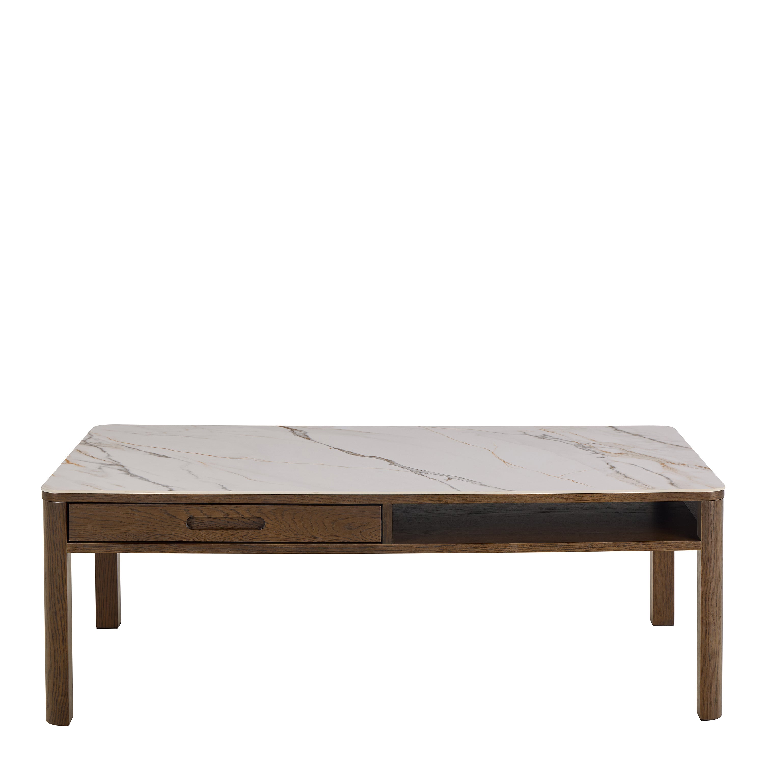 Southampton Rectangular Coffee Table 1 Drawer 1 Shelf in Cream Ceramic – FTG, view 2