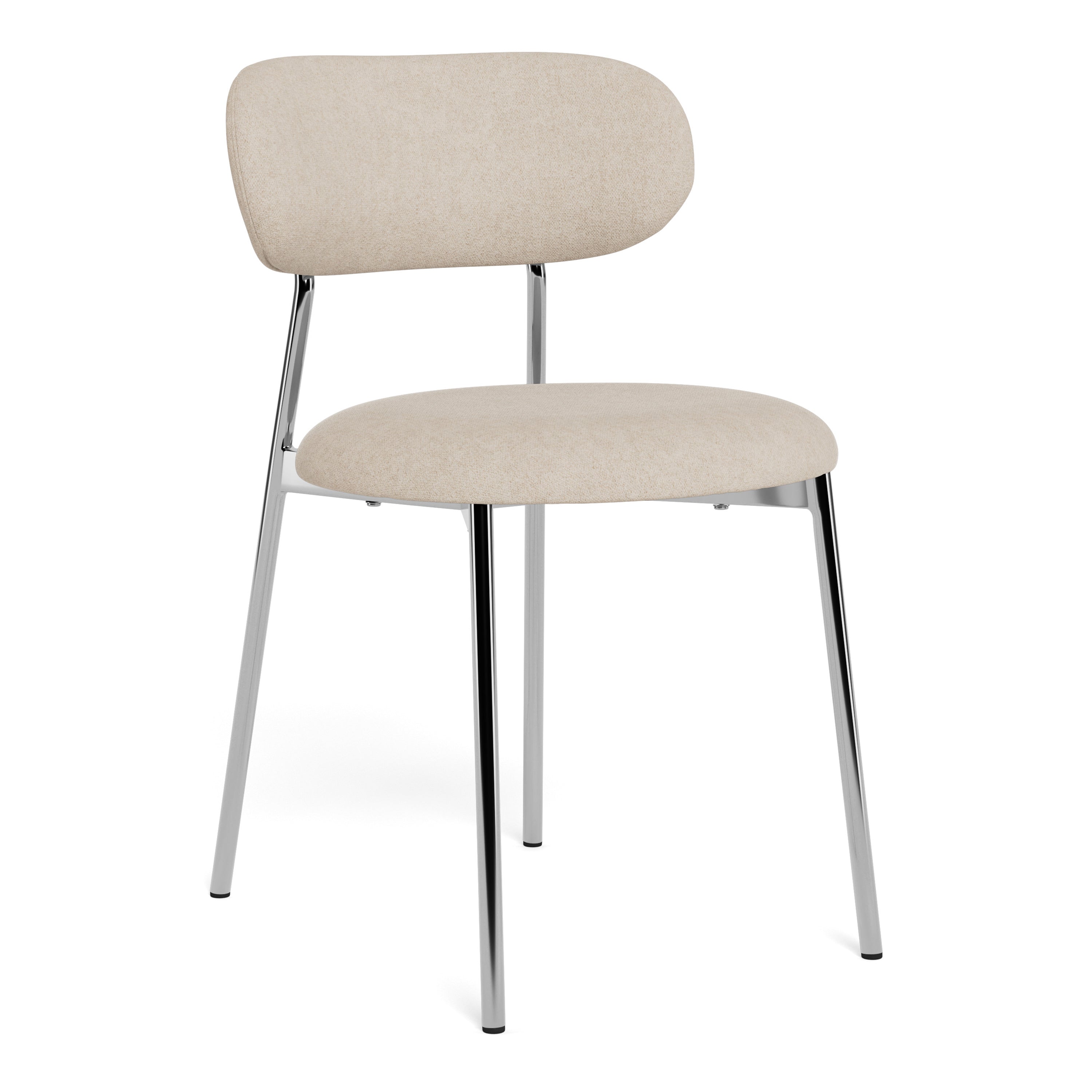 Lyric Dining Chair in Sand Fabric & Chrome Base (Set of 2)
