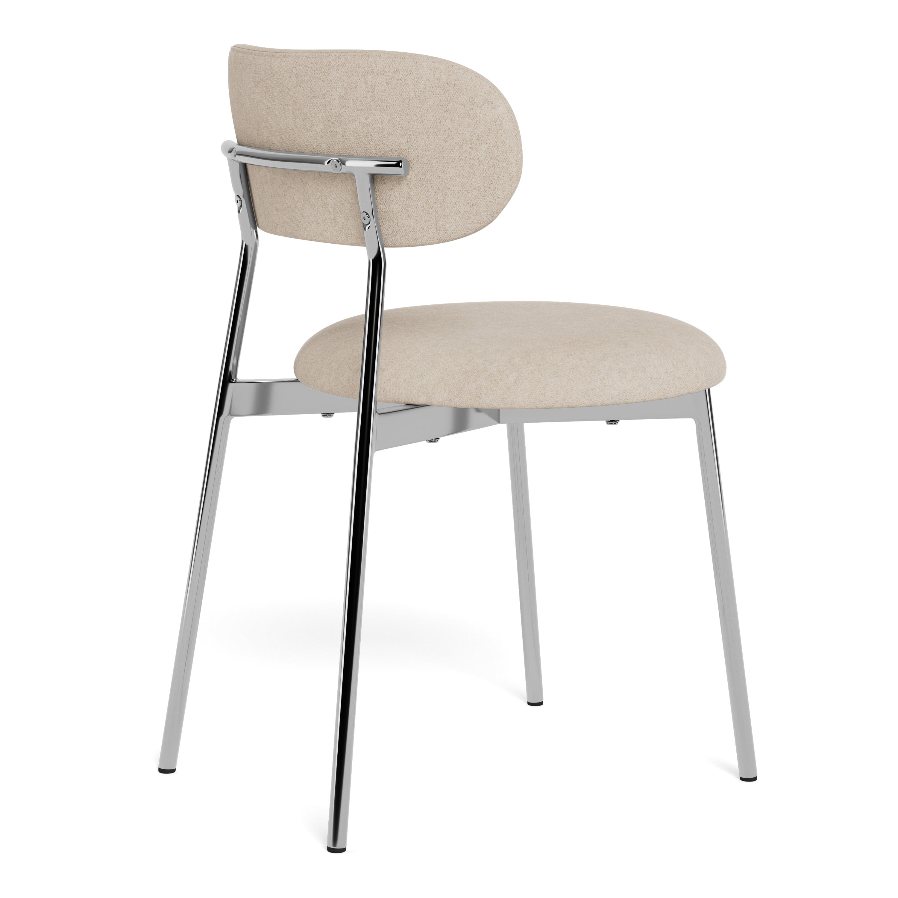 Lyric Dining Chair in Sand Fabric & Chrome Base (Set of 2)
