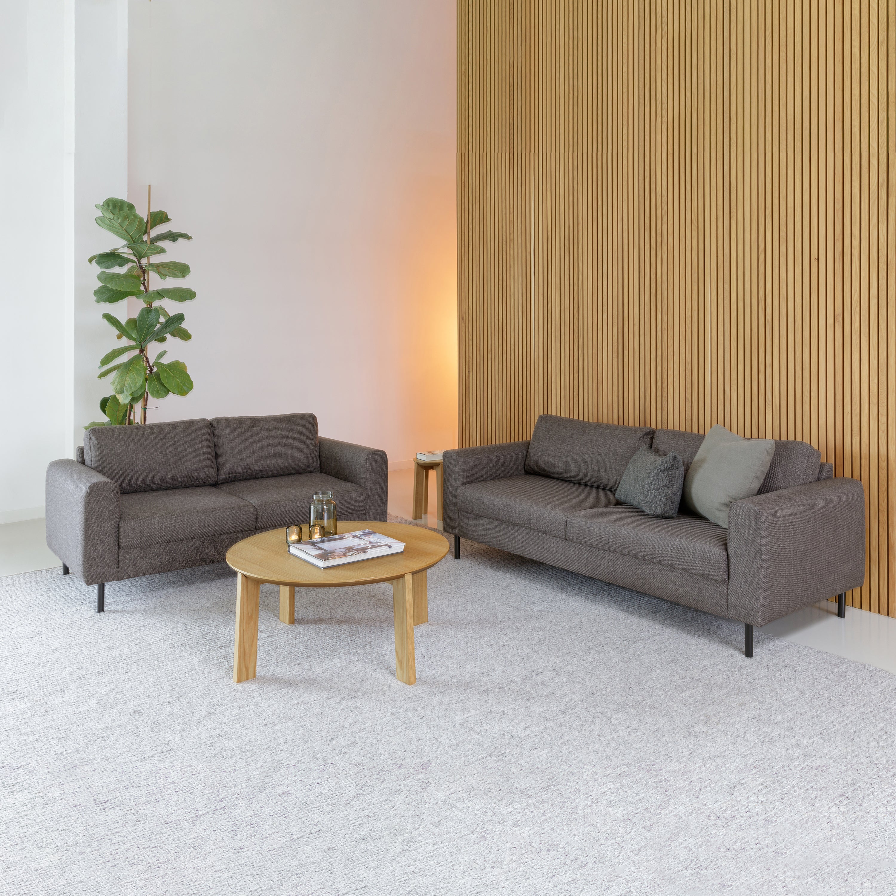 Omaha 3 Seater Sofa in Basel Light Grey Fabric – FTG, view 5