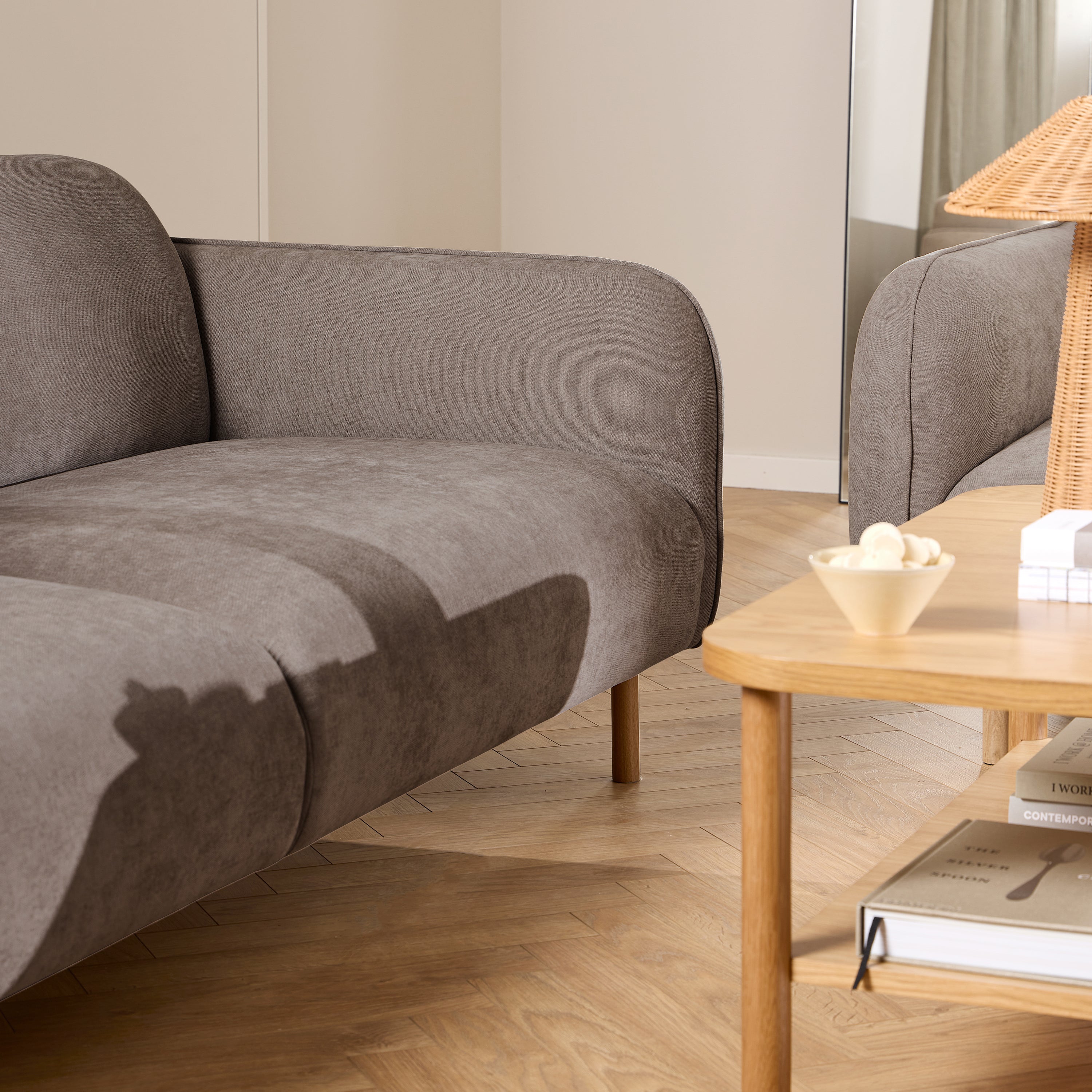 Westham 2.5 Seater Sofa in Dusty Brown Fabric – FTG, view 6