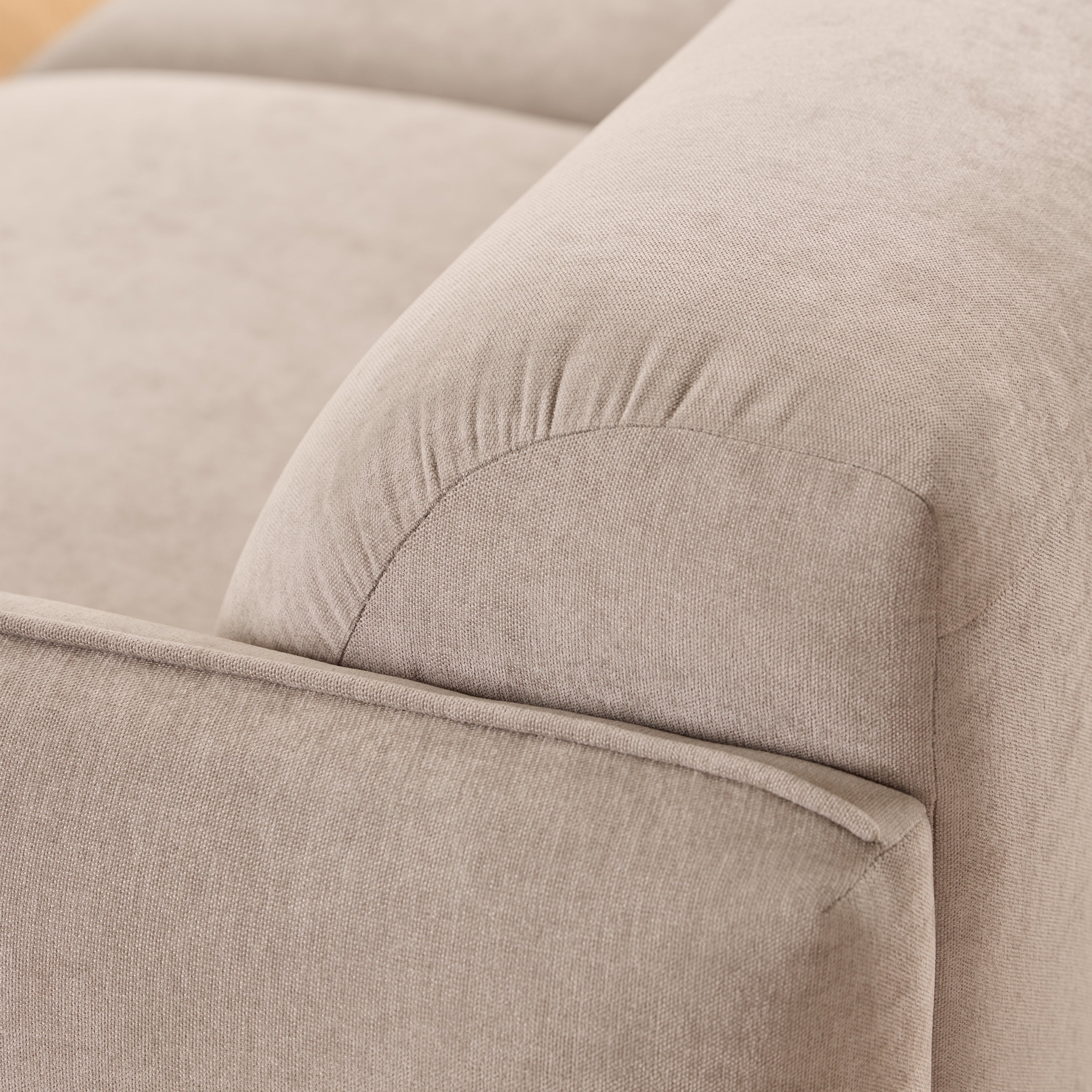 Westham 3 Seater Sofa in Fay Beige Fabric – FTG, view 8