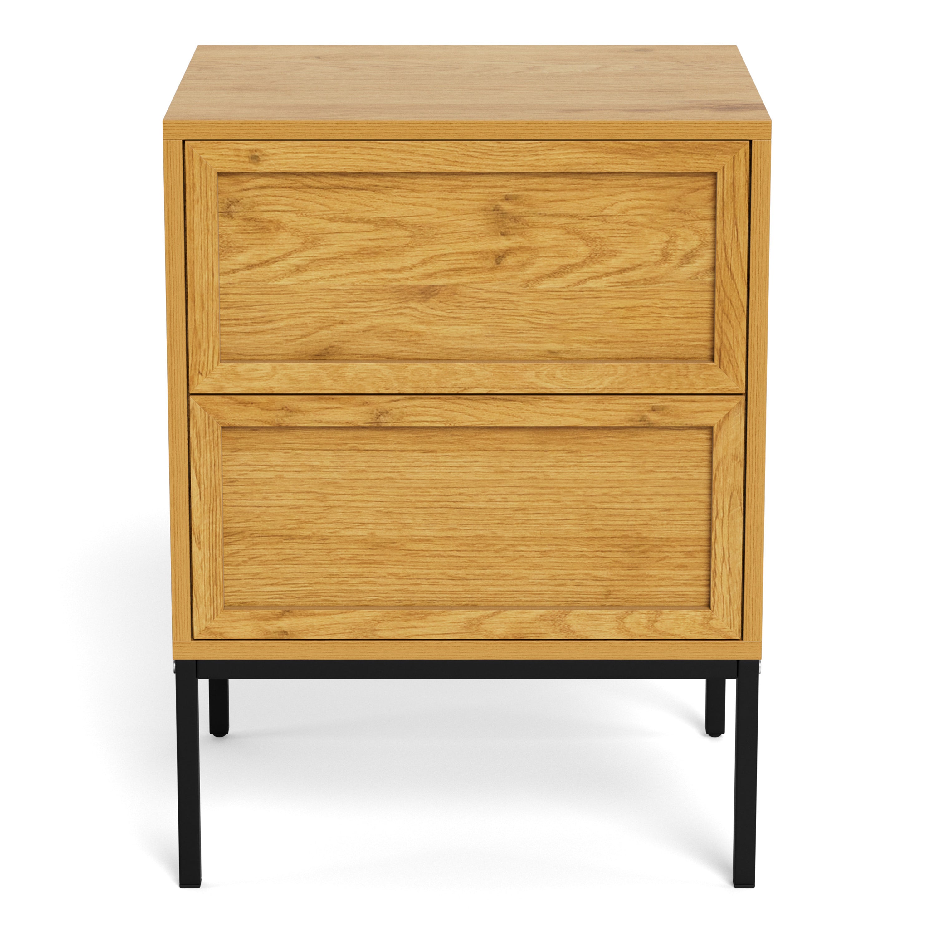Palmdale Bedside Table with 2 Drawers in Wild Oak