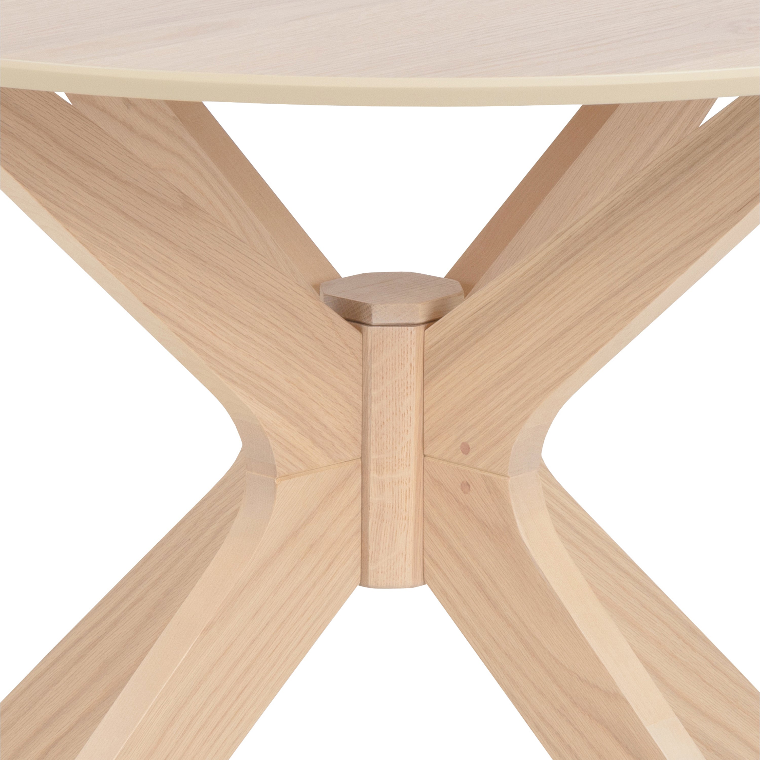 I_Duncan Round Dining Table in White Oak Included 4 Cassandra Dining Chair with Armrest in White Oak – FTG, view 5
