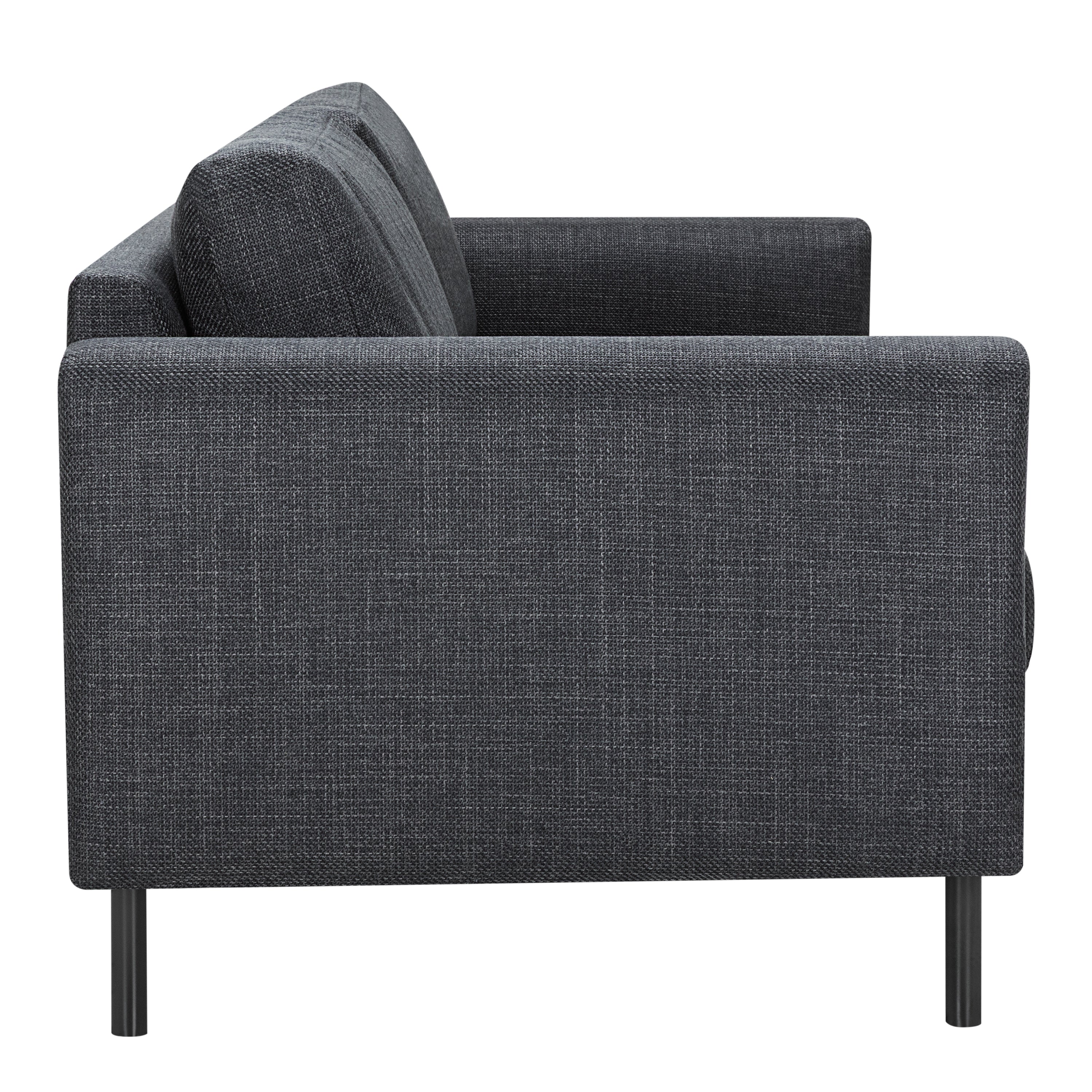Omaha Set of 2 x 3 Seater Sofas in Basel Dark Grey Fabric – FTG, view 6
