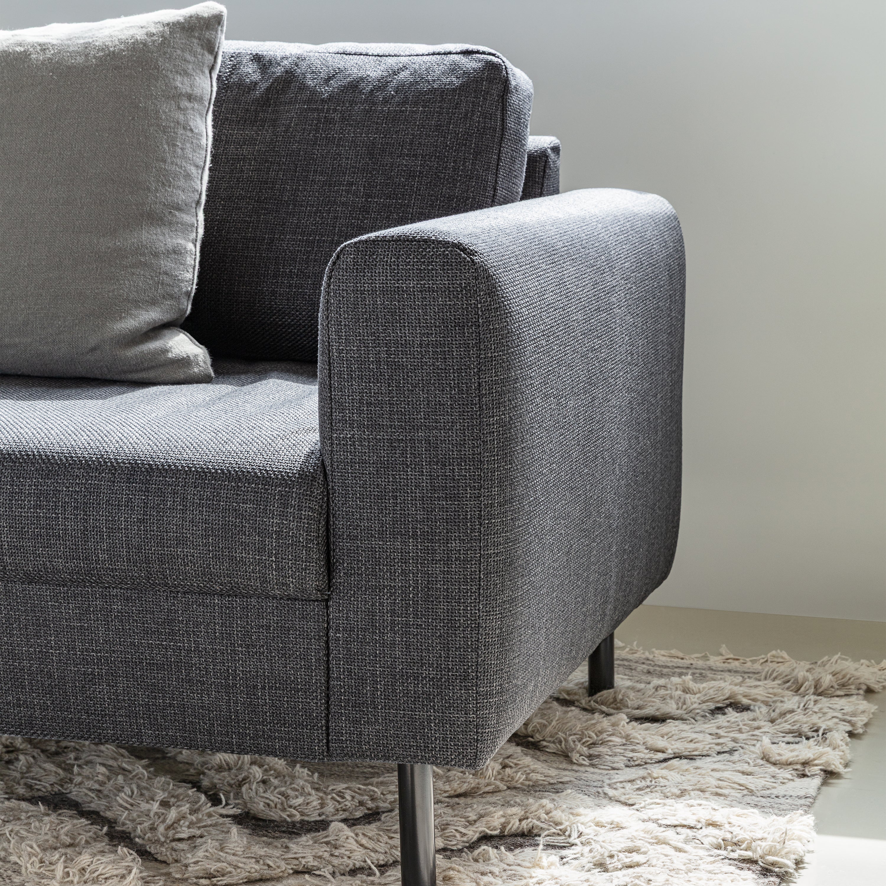 Omaha Set of 2 x 2 Seater Sofas in Basel Dark Grey Fabric – FTG, view 8