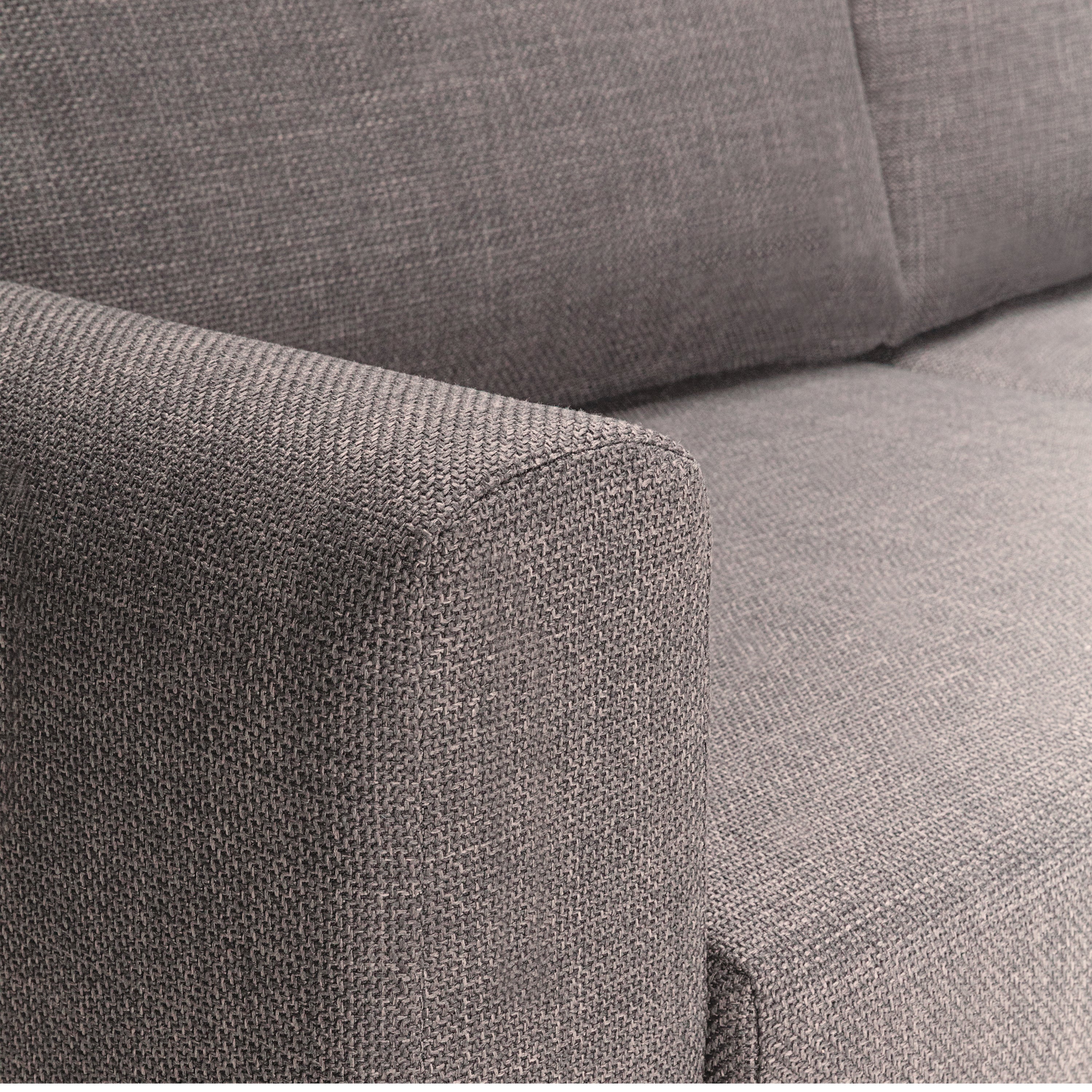 Omaha Set of 2 x 2 Seater Sofas in Basel Light Grey Brown Fabric – FTG, view 9