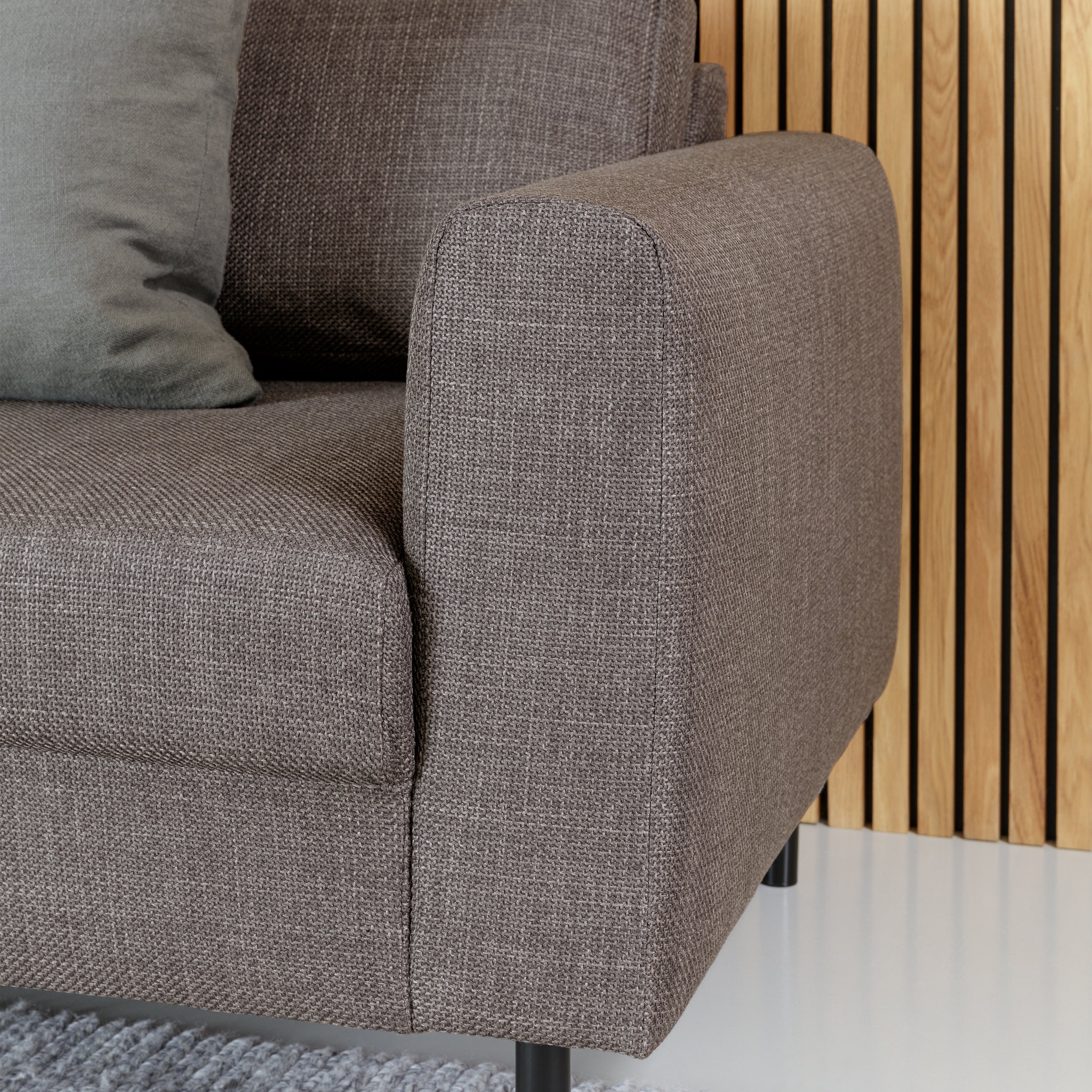 Omaha Set of 2 x 3 Seater Sofas in Basel Light Grey Brown Fabric – FTG, view 8