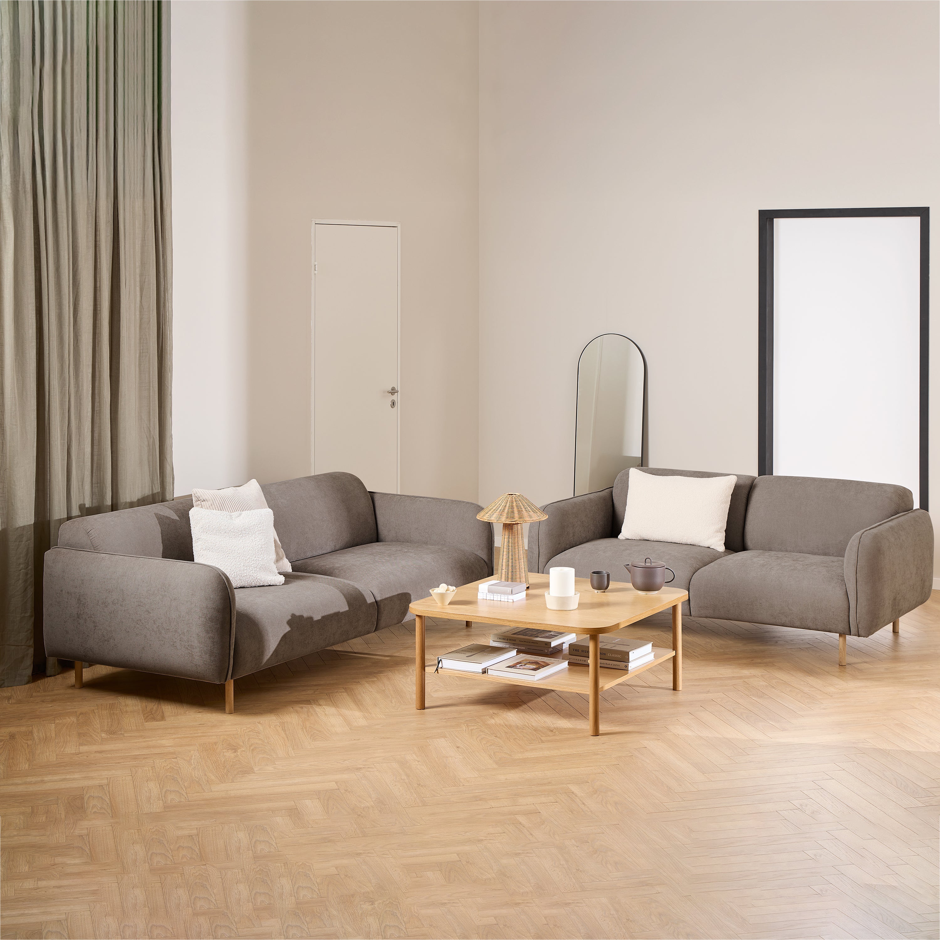 Westham 2.5 + 3 Seater Sofa Set and Fay Dusty Brown Fabric – FTG