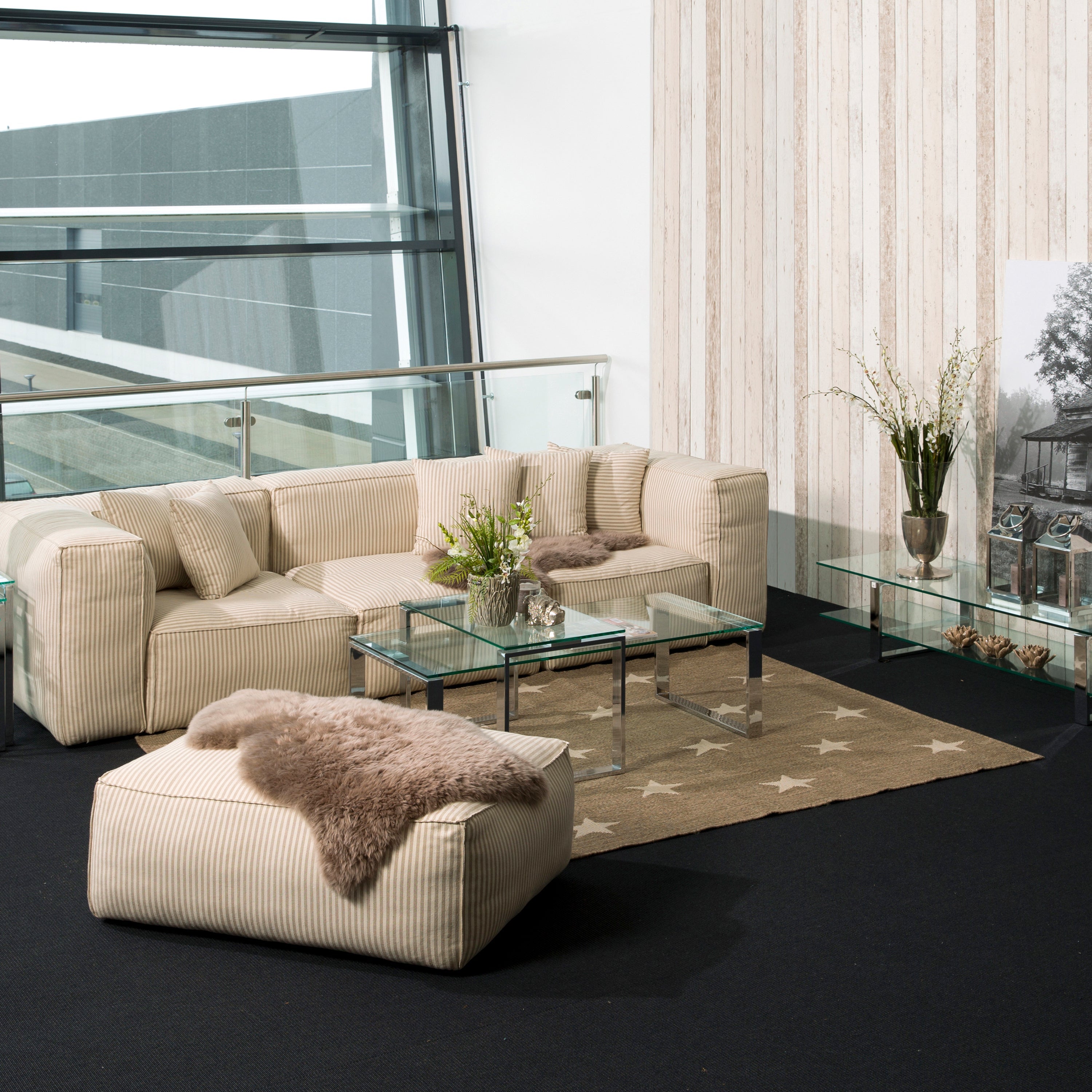 Katrine Coffee Table Set with Glass Top – FTG, view 3