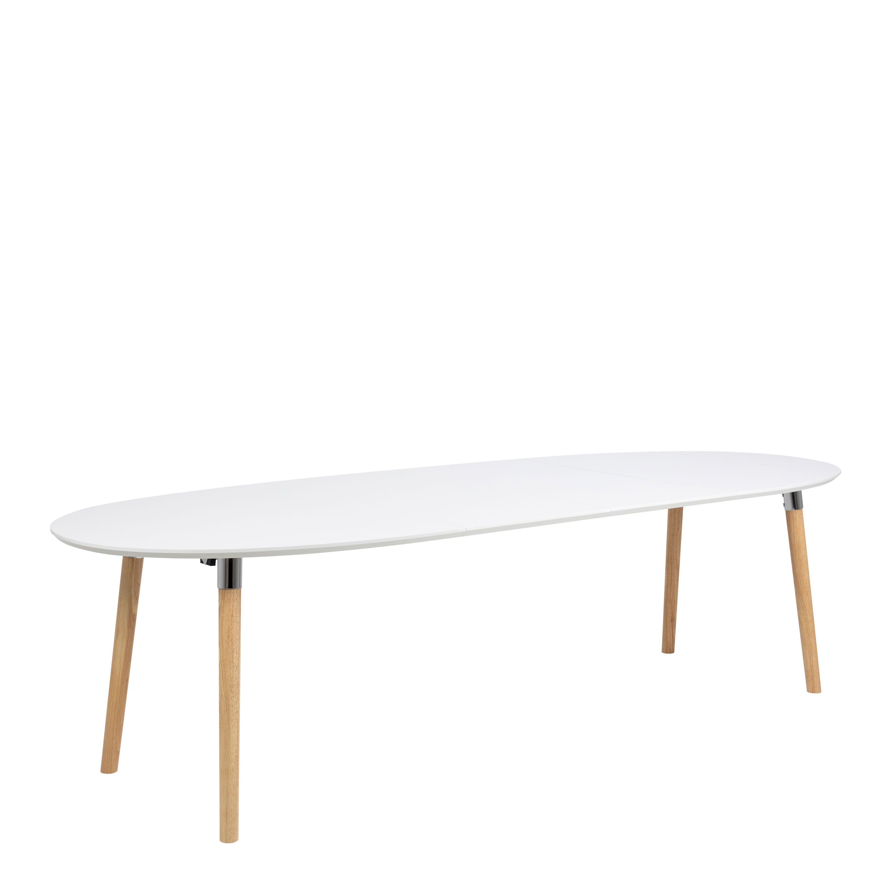 Belina Oval Dining Table in White & Oak – FTG, view 3