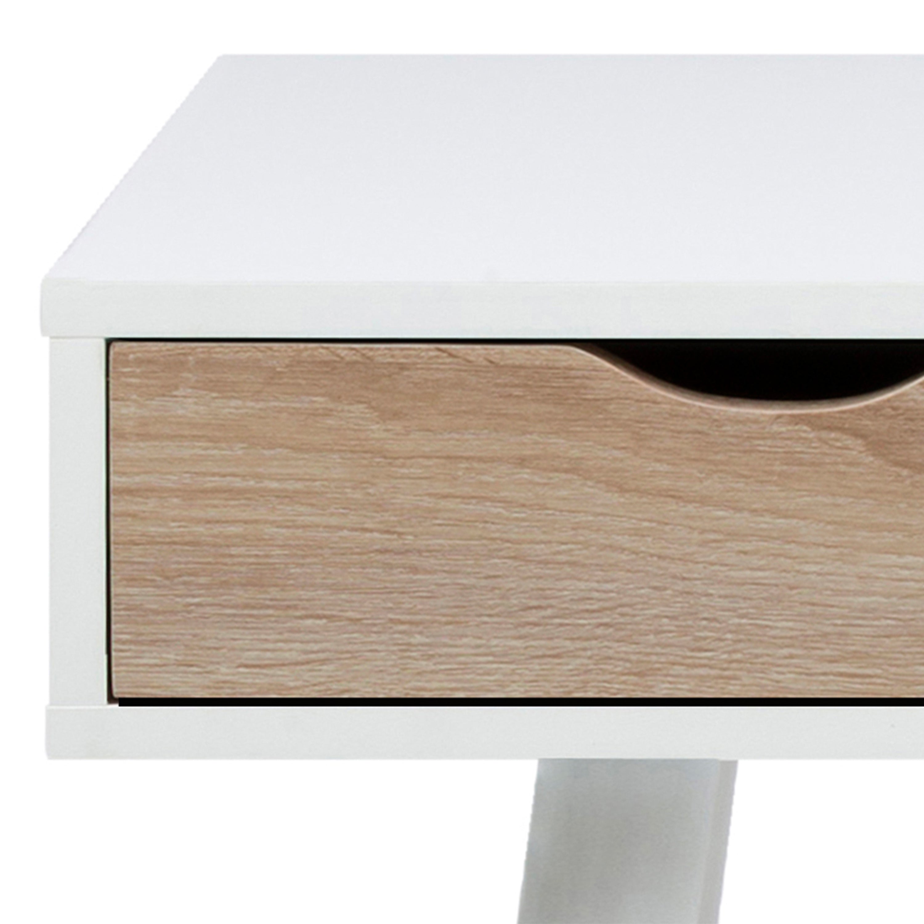 Neptun 3 Drawer Desk in White with 3 Oak Drawers – FTG, view 8