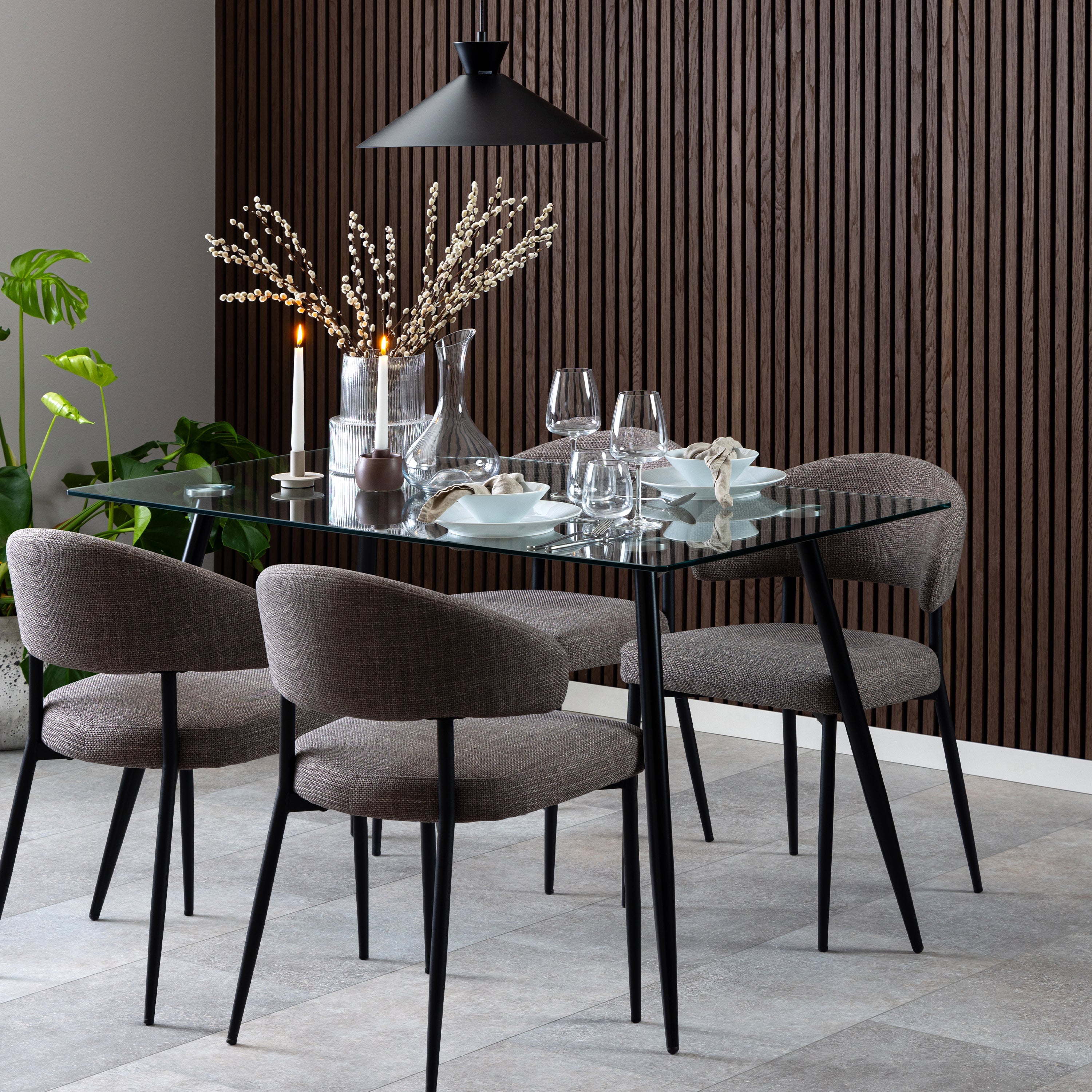 Wilma Dining Table with Glass Top – FTG, view 4