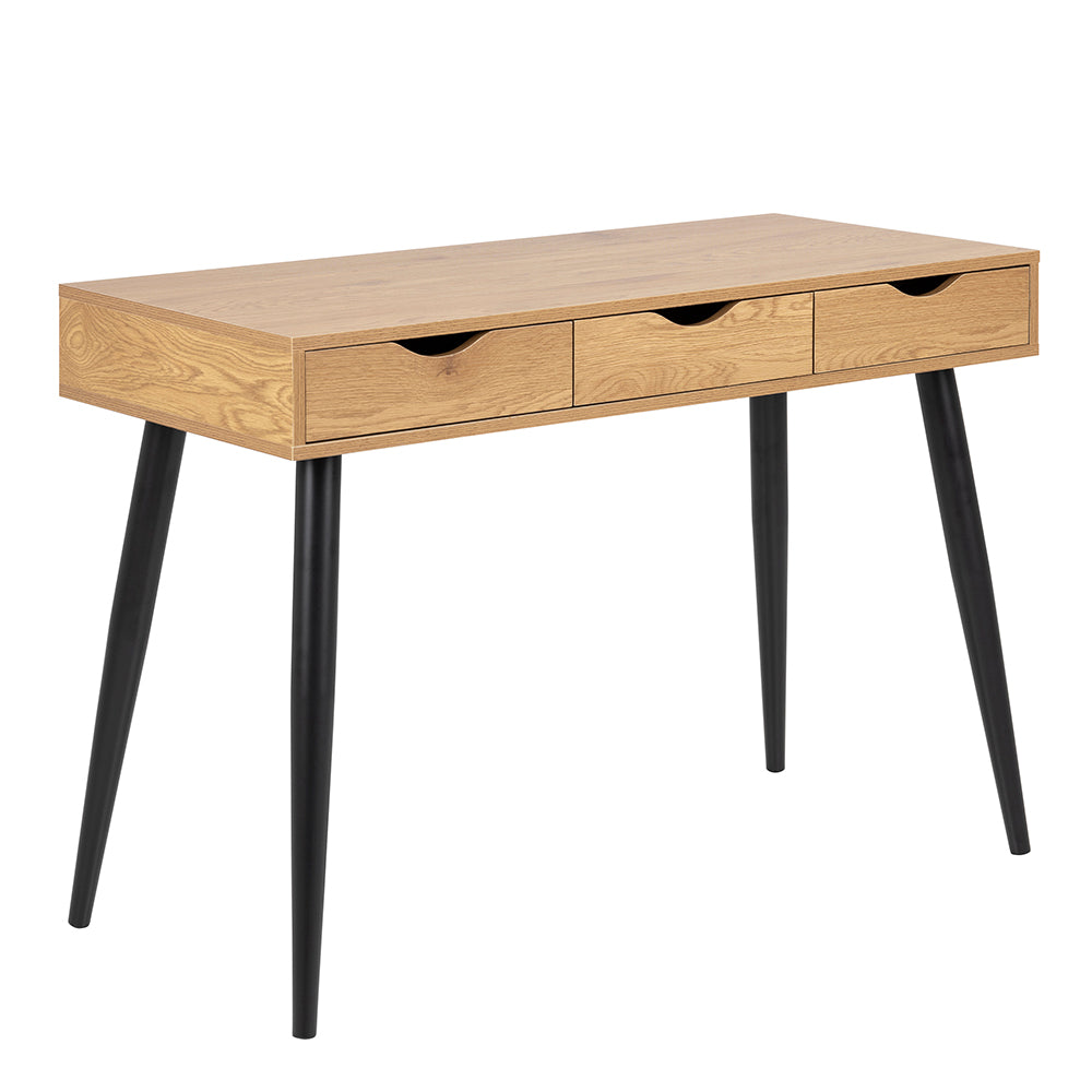 Neptun 3 Drawer Office Desk in Oak – FTG