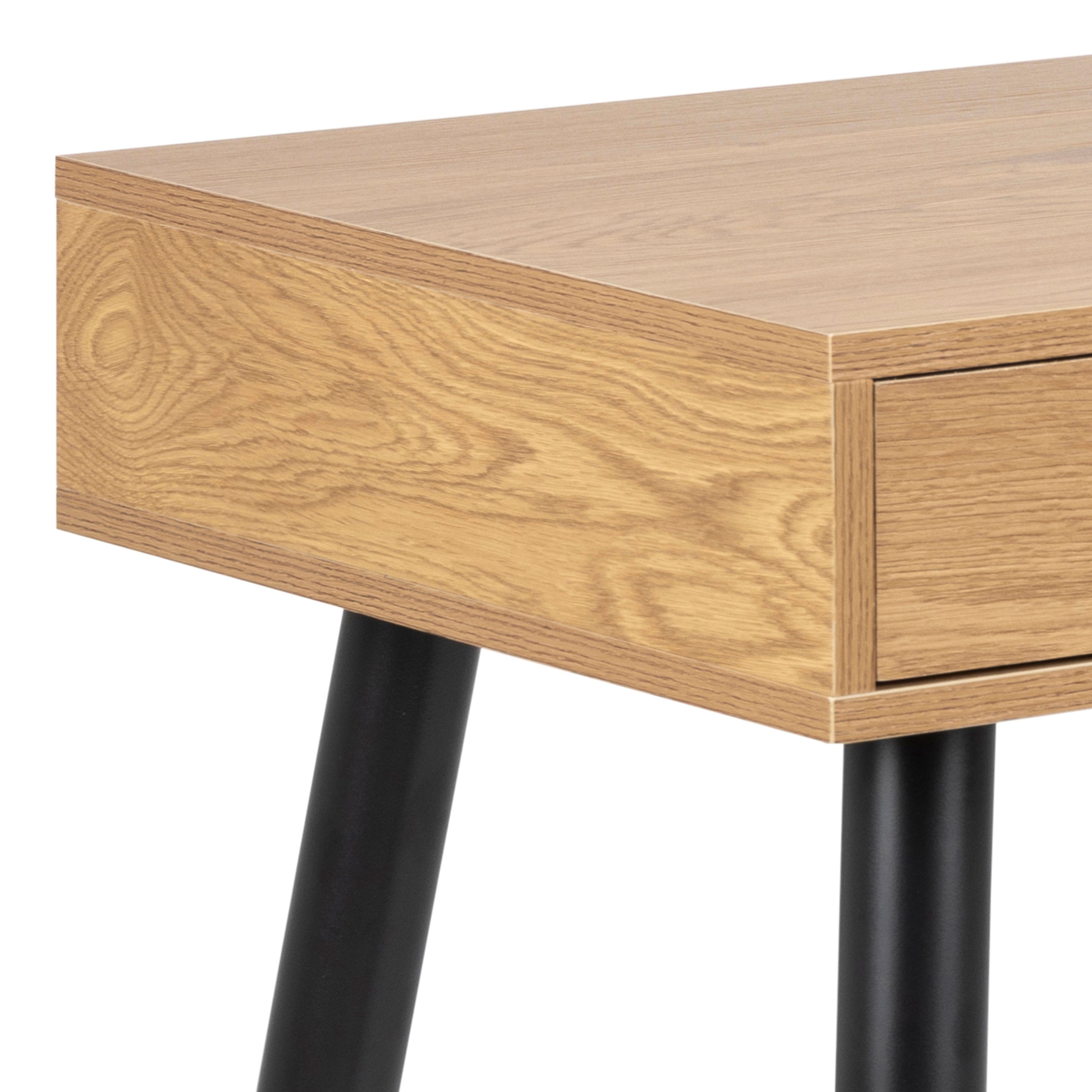 Neptun 3 Drawer Office Desk in Oak – FTG, view 9