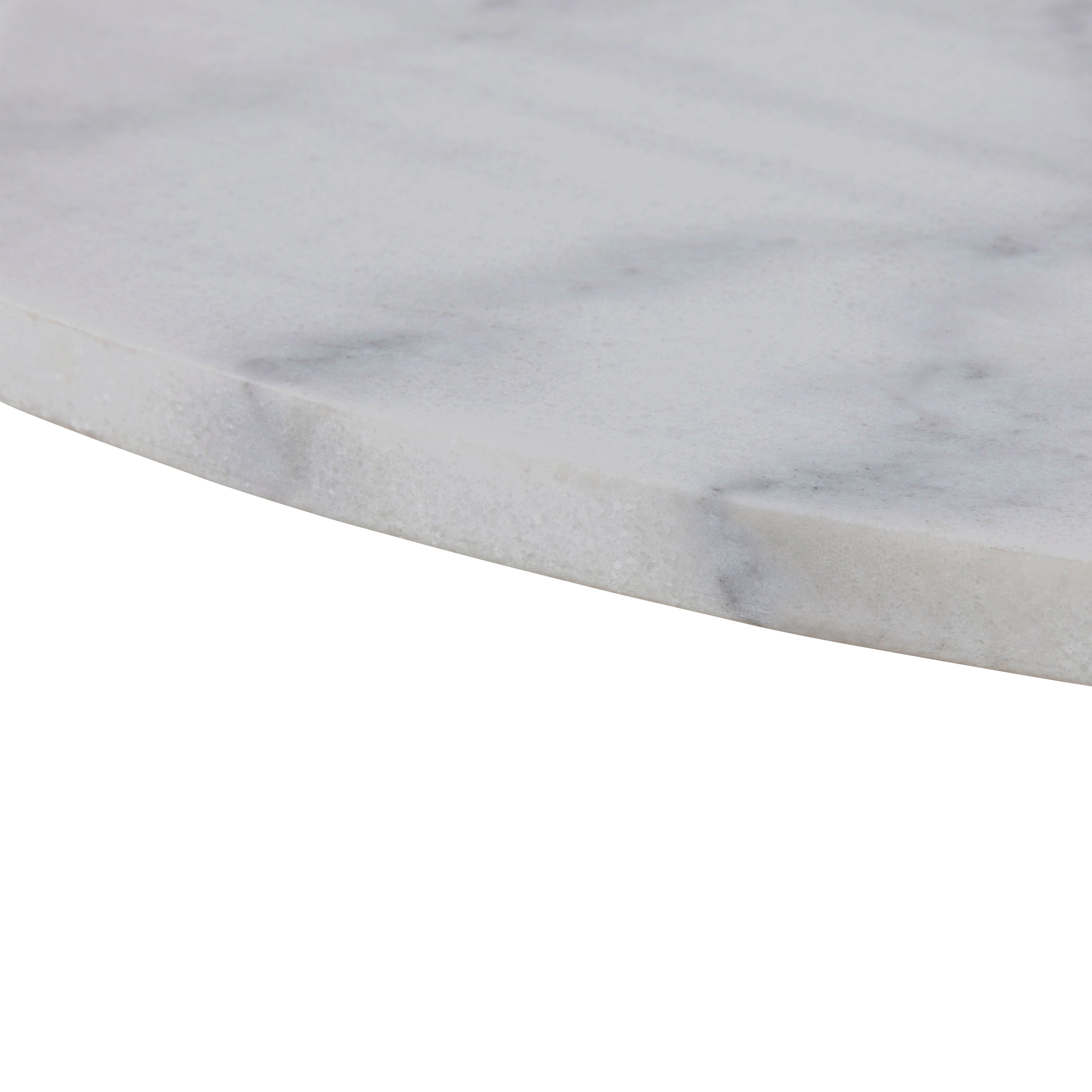 Tarifa Round Dining Table with White Polished Marble Top and White Base – FTG, view 8