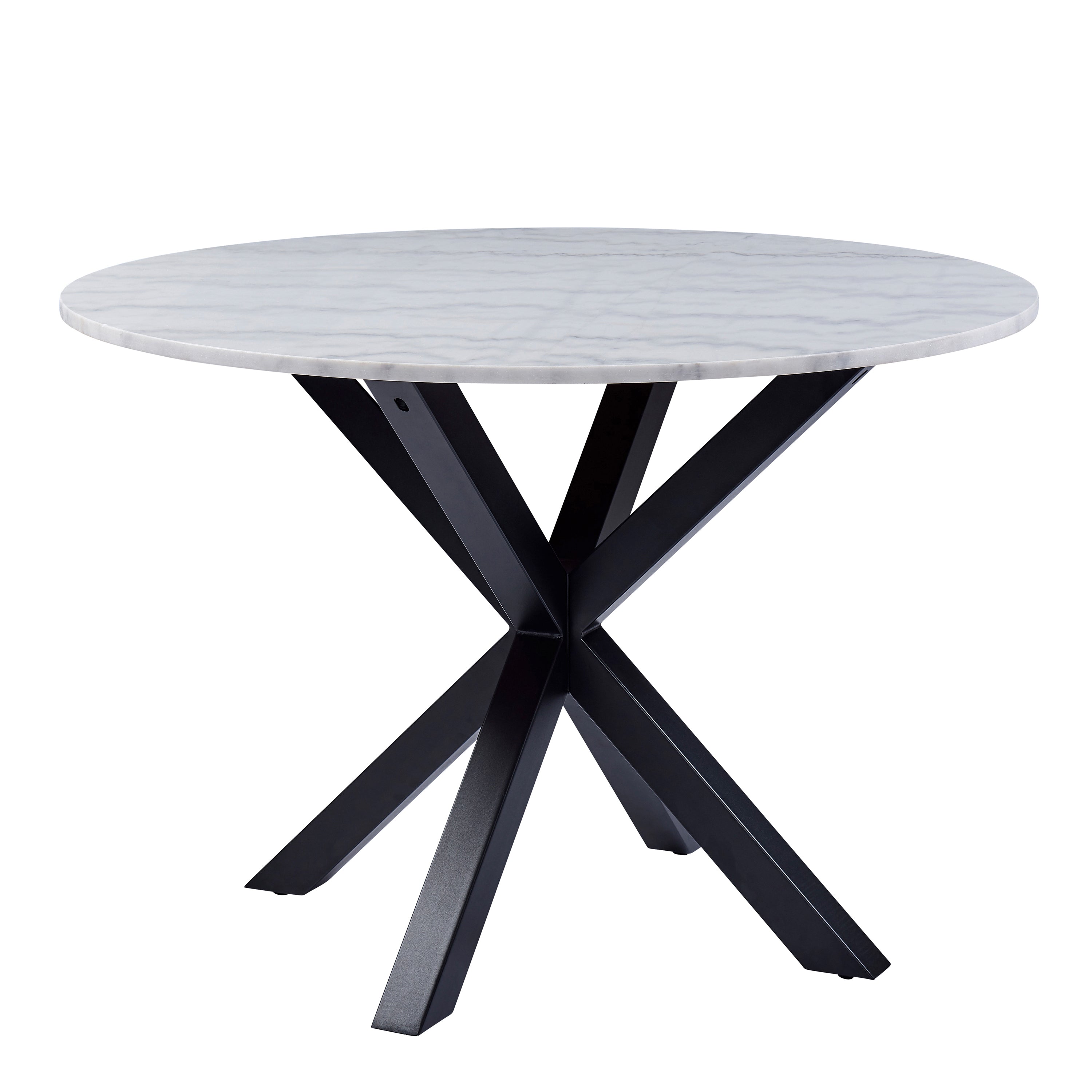 Heaven Round Dining Table with White Polished Marble Top – FTG