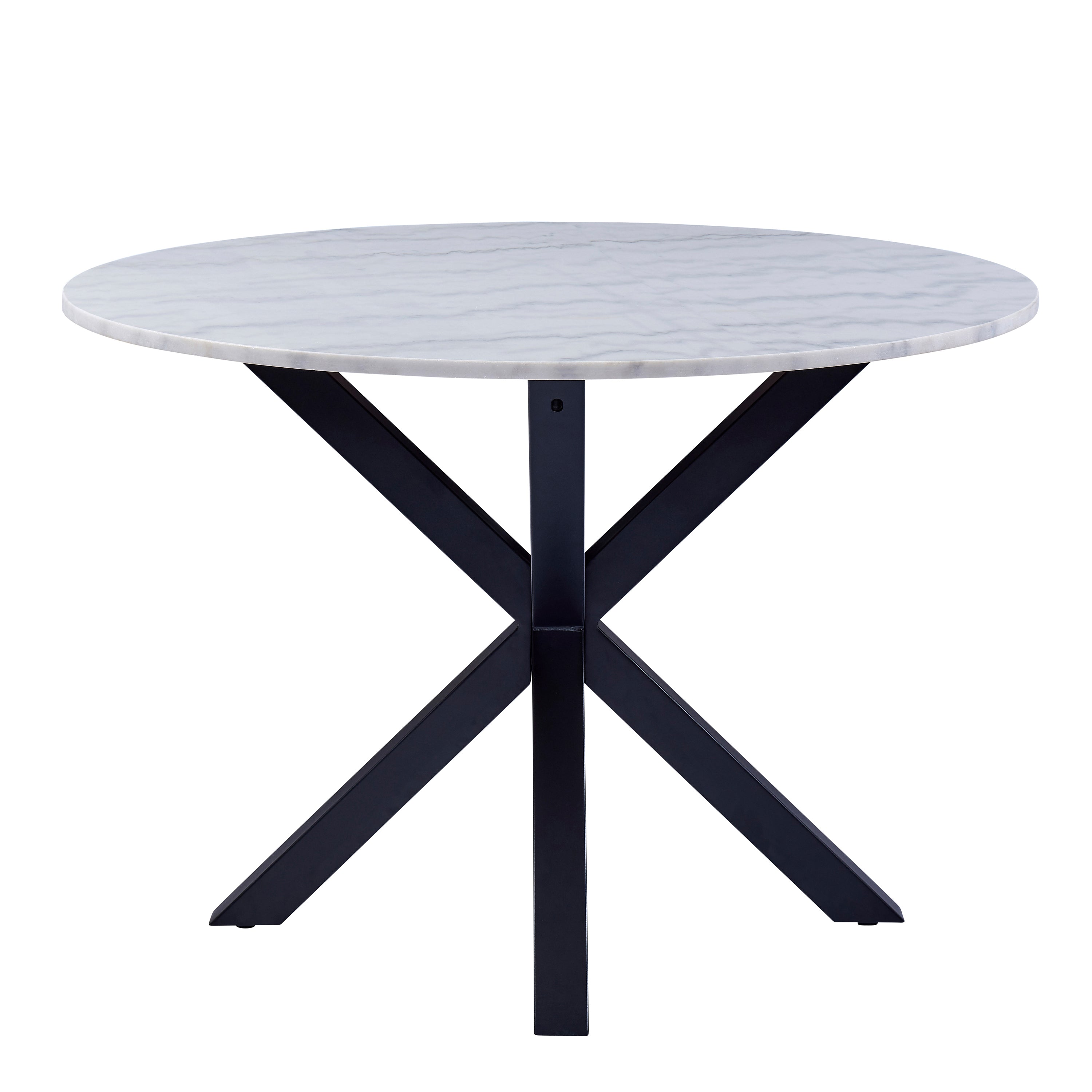 Heaven Round Dining Table with White Polished Marble Top – FTG, view 2