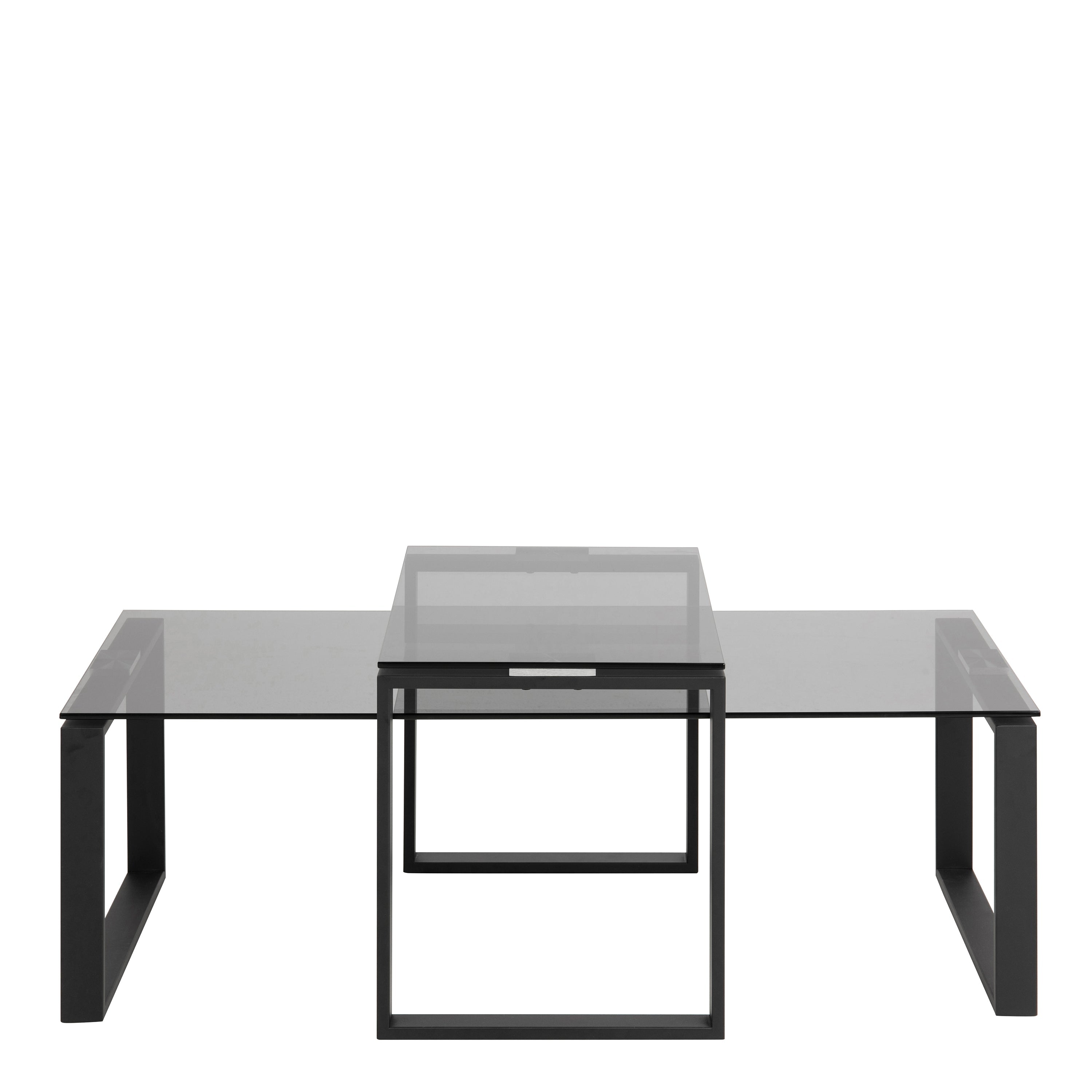 Katrine Coffee Table Set with Smoked Glass Top – FTG, view 2
