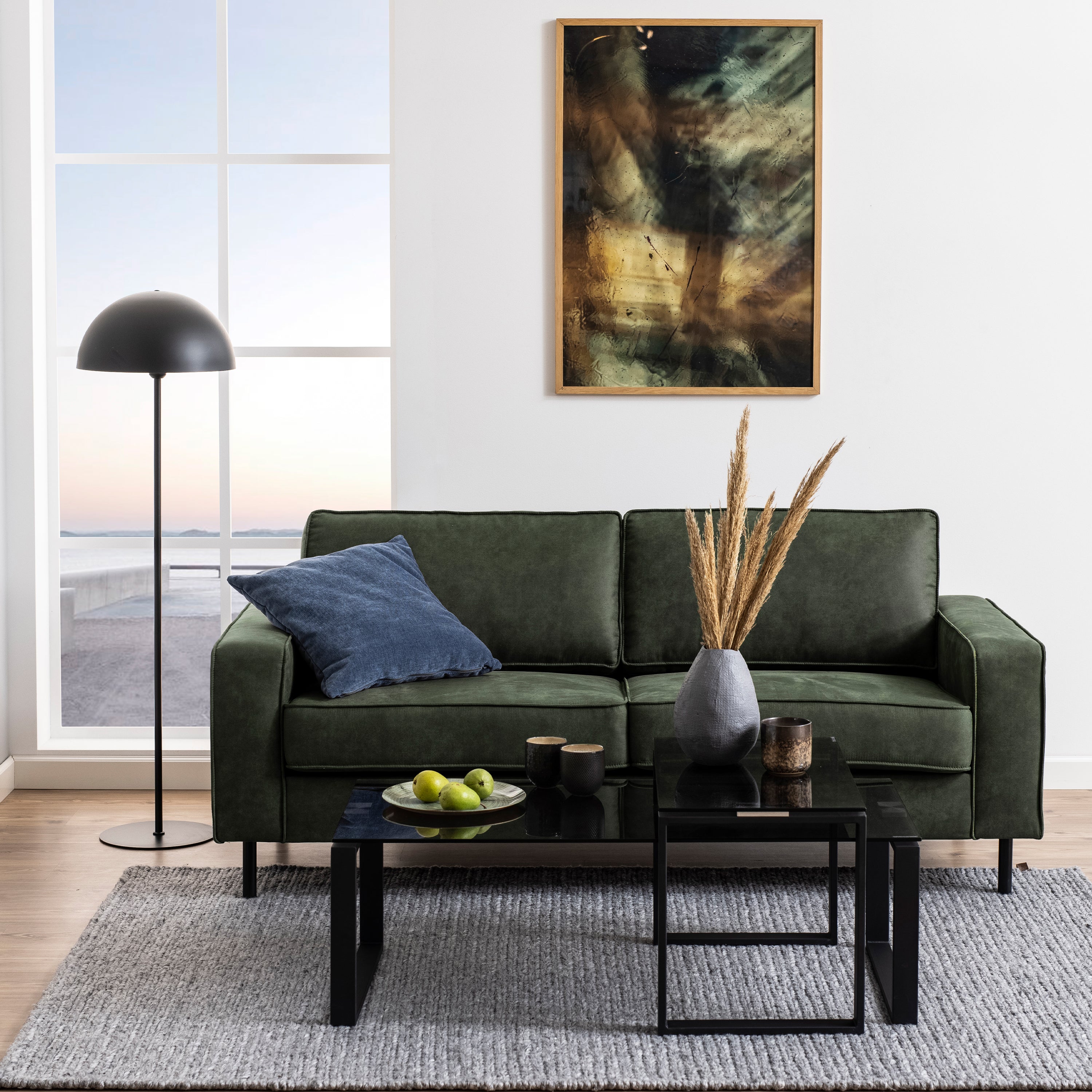 Katrine Coffee Table Set with Smoked Glass Top – FTG, view 3