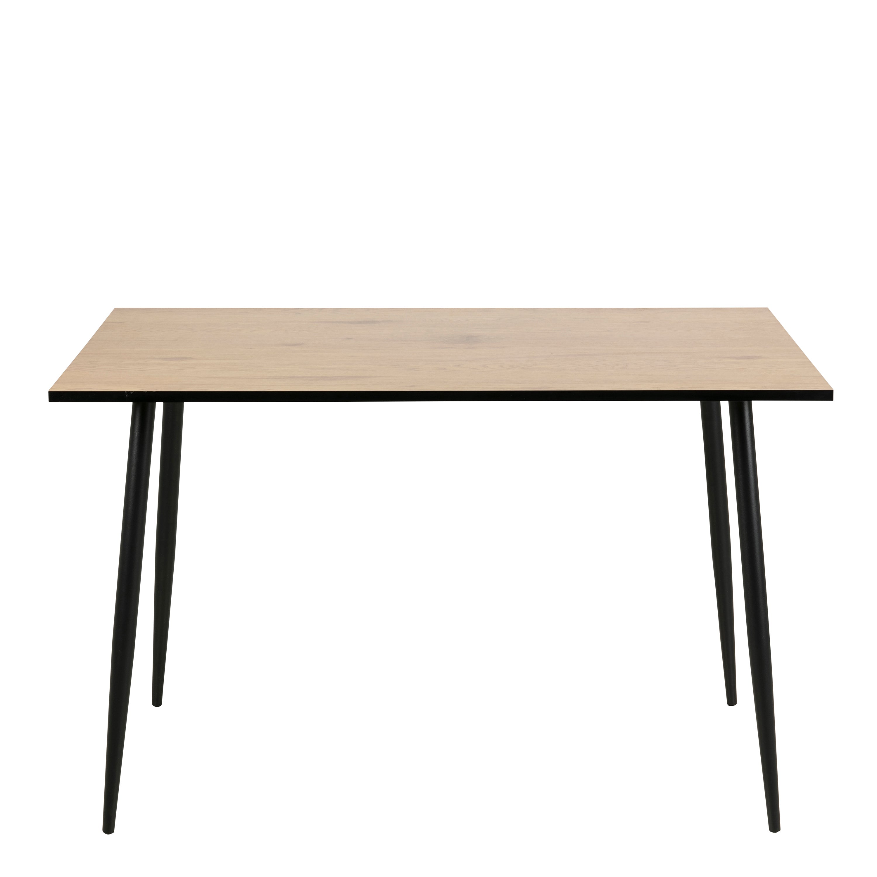 Wilma Dining Table with Oak Top & Black Legs Included 4 Celia Dining Chair in Light Grey – FTG, view 3