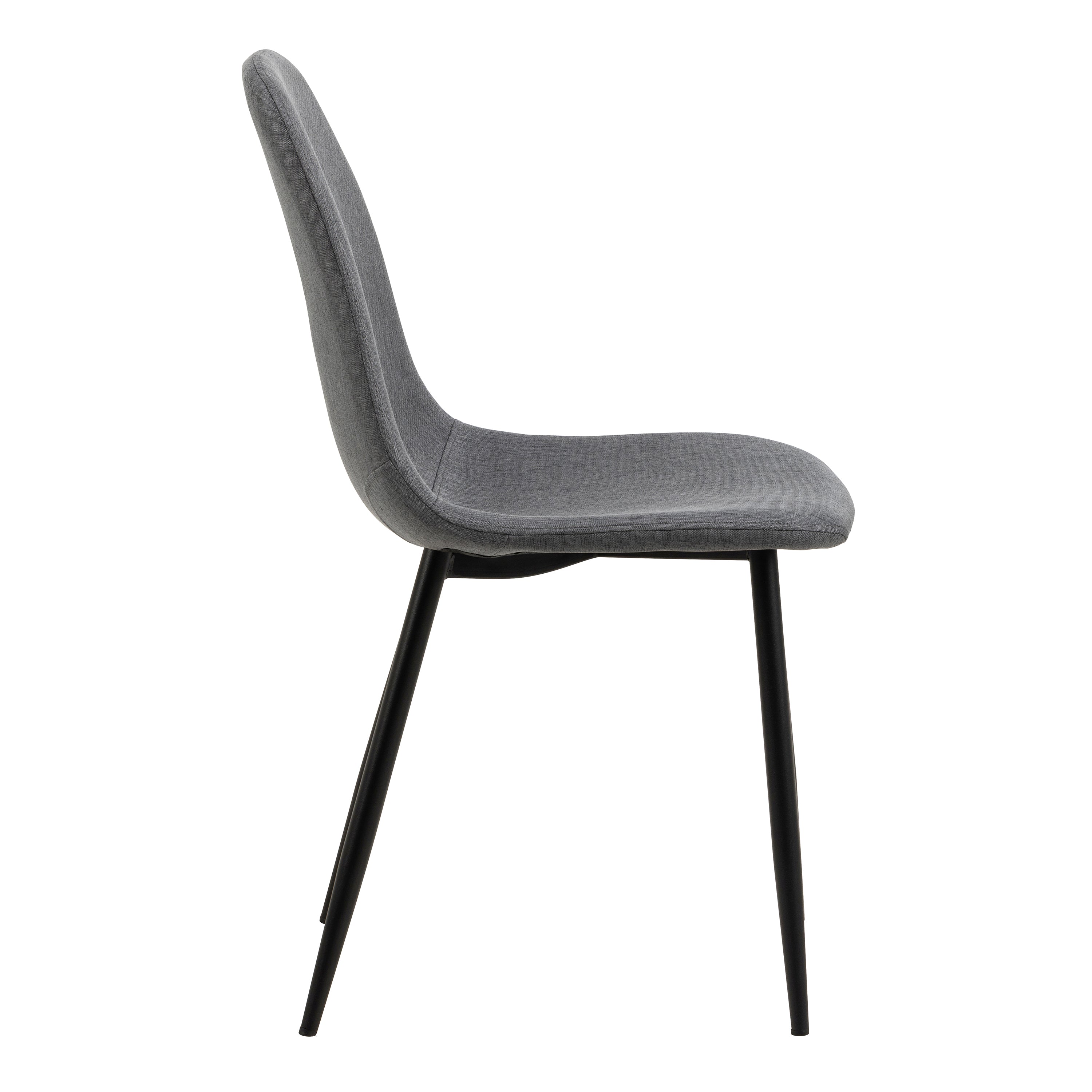 Wilma Dining Table with Oak Top & Black Legs Included 4 Celia Dining Chair in Light Grey – FTG, view 5