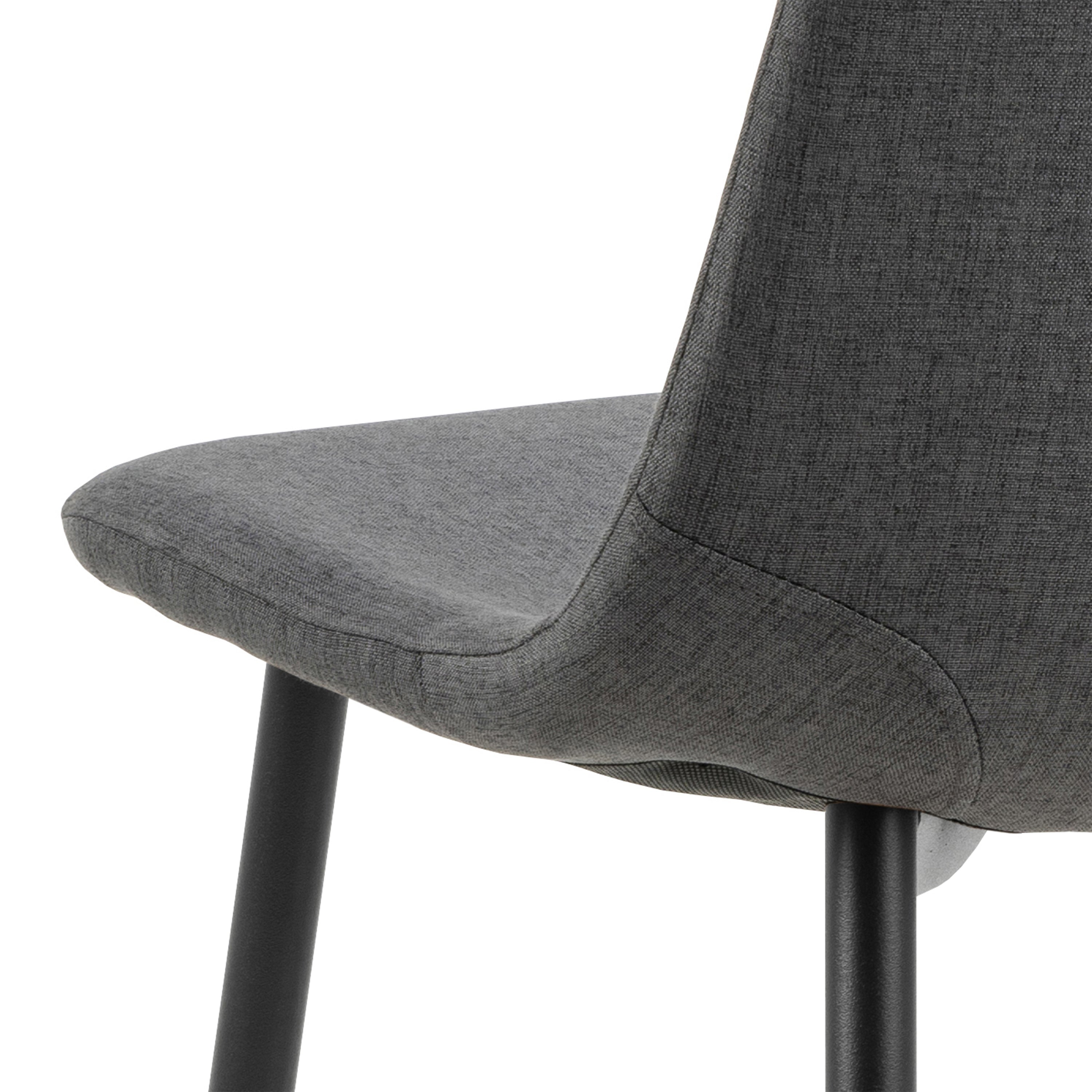 Wilma Dining Table with Oak Top & Black Legs Included 4 Celia Dining Chair in Light Grey – FTG, view 7