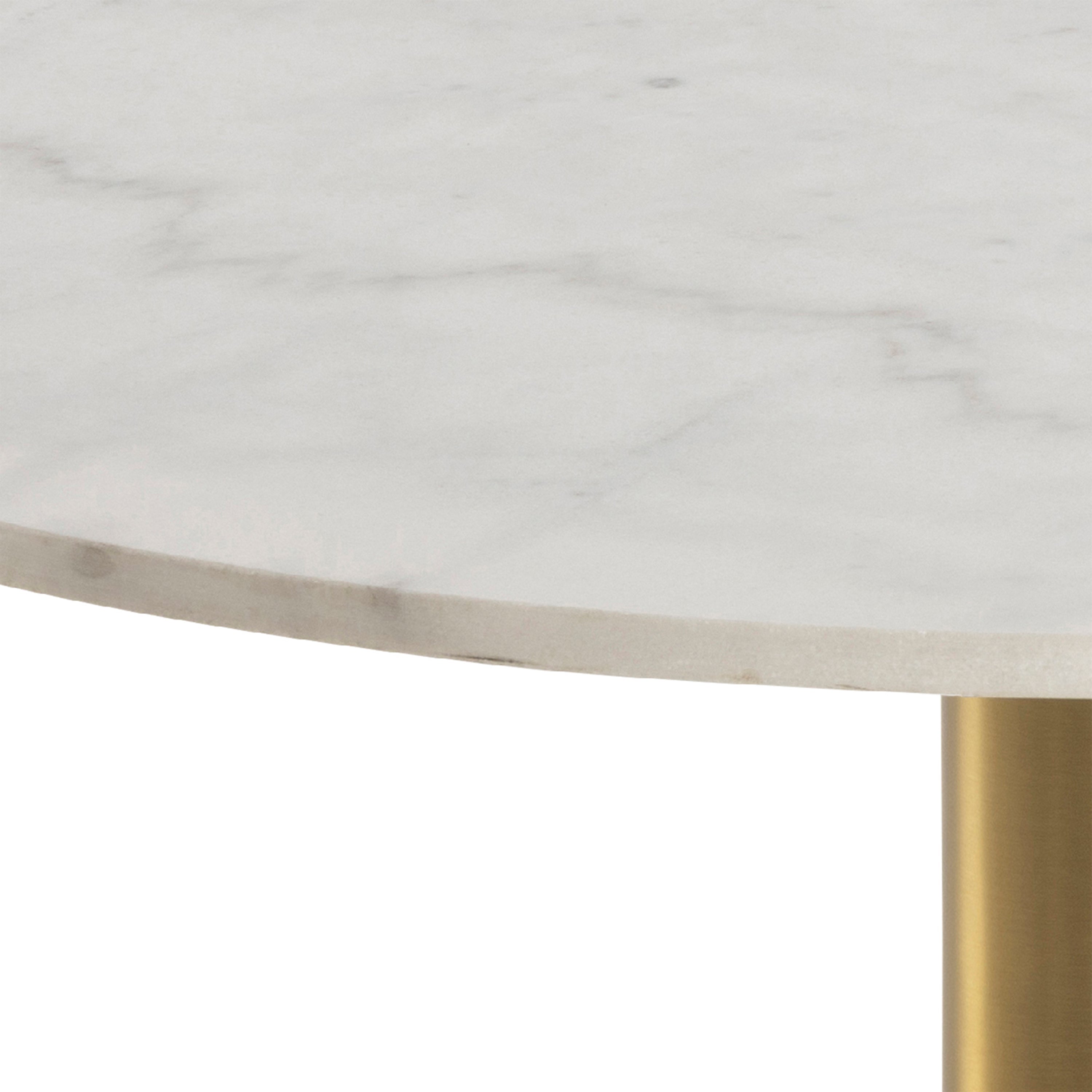 Corby Round Coffee Table with White Polished Marble Top & Gold Base – FTG, view 4