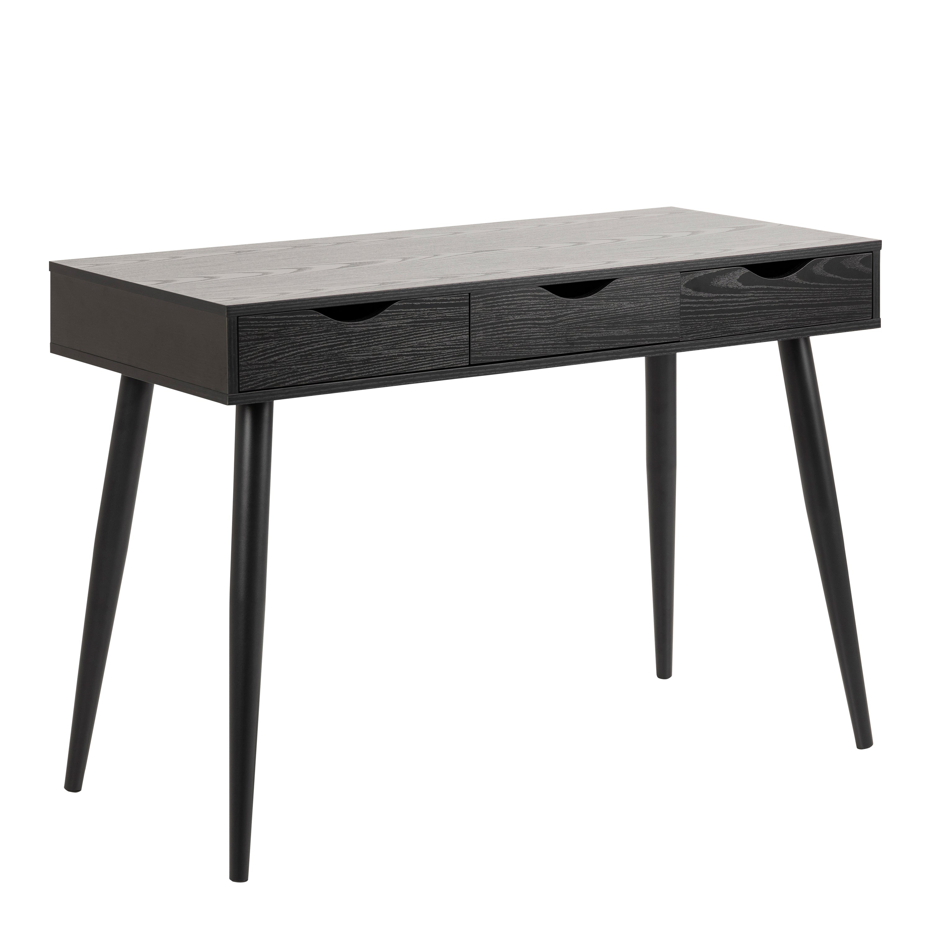 Neptun 3 Drawer Office Desk in Black – FTG