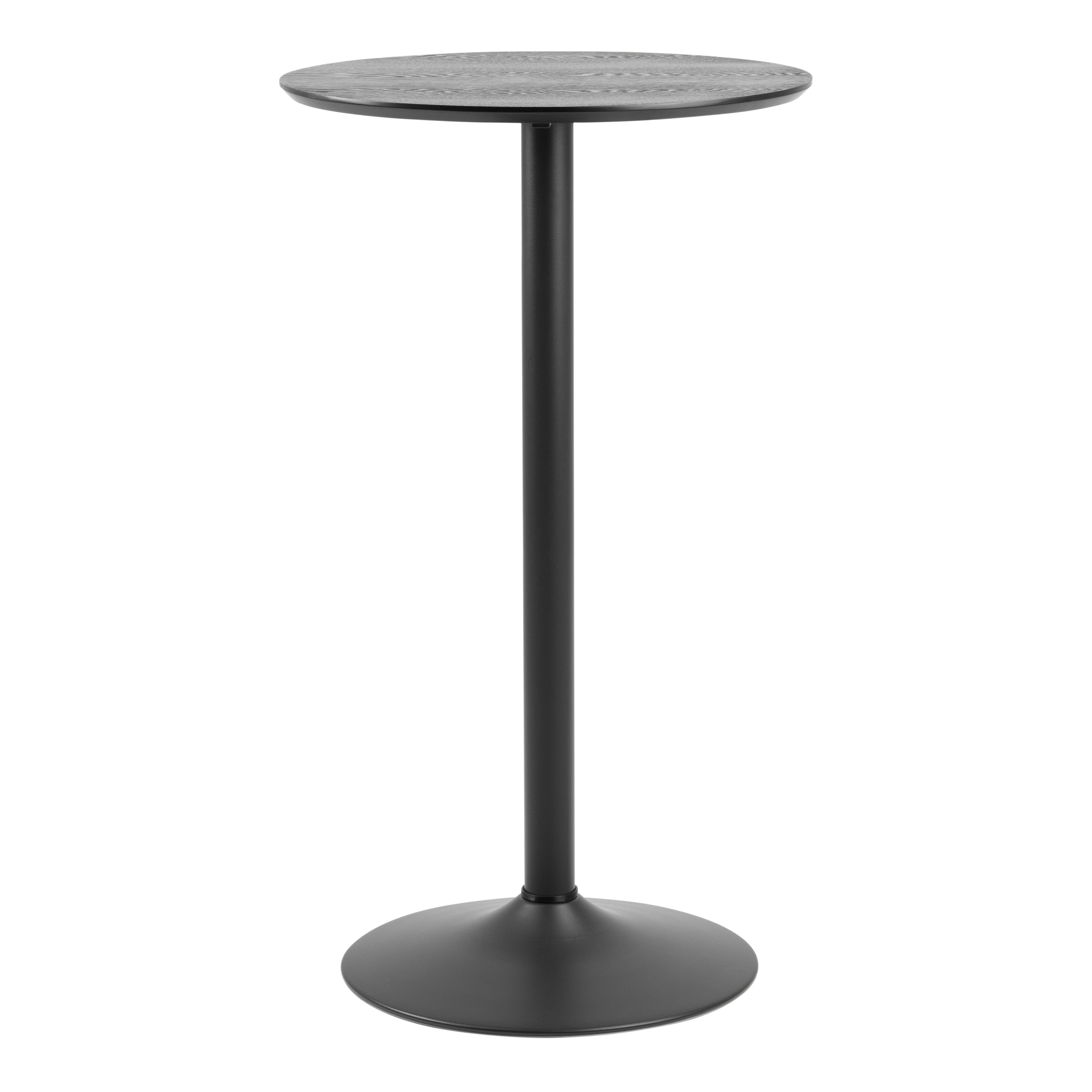 Ibiza Tall Round Bar Table with Black Ash Top and Matt Black Base – FTG