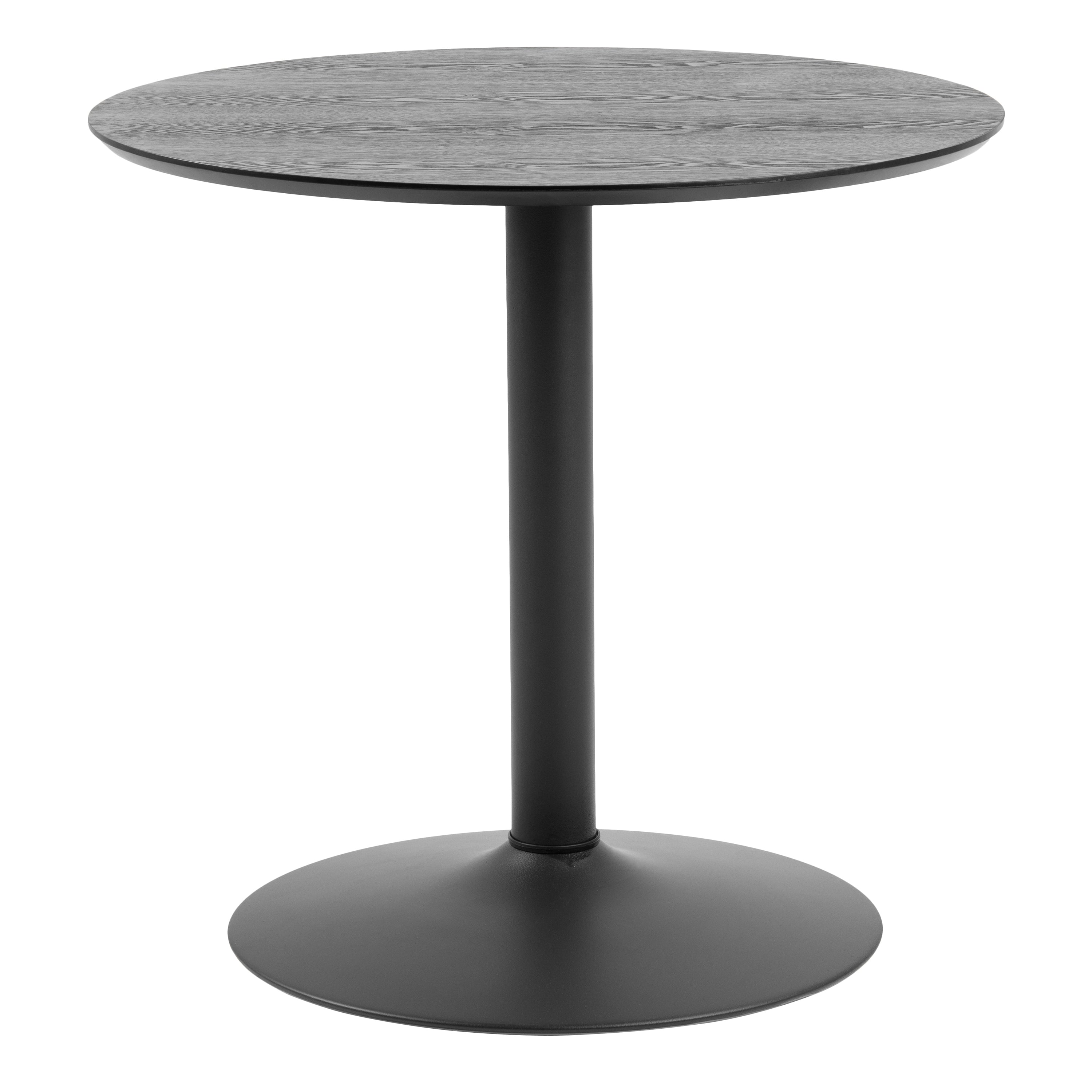 Ibiza Small Round Caf̩ Table with Black Ash Top and Matt Black Base – FTG