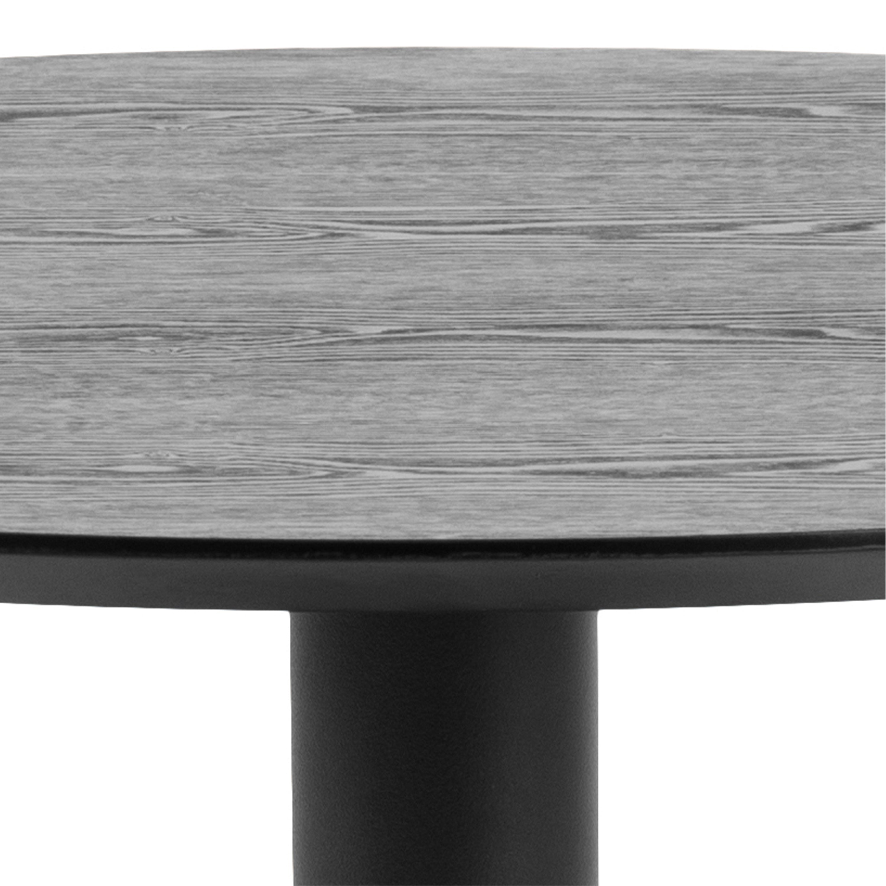 Ibiza Small Round Caf̩ Table with Black Ash Top and Matt Black Base – FTG, view 7